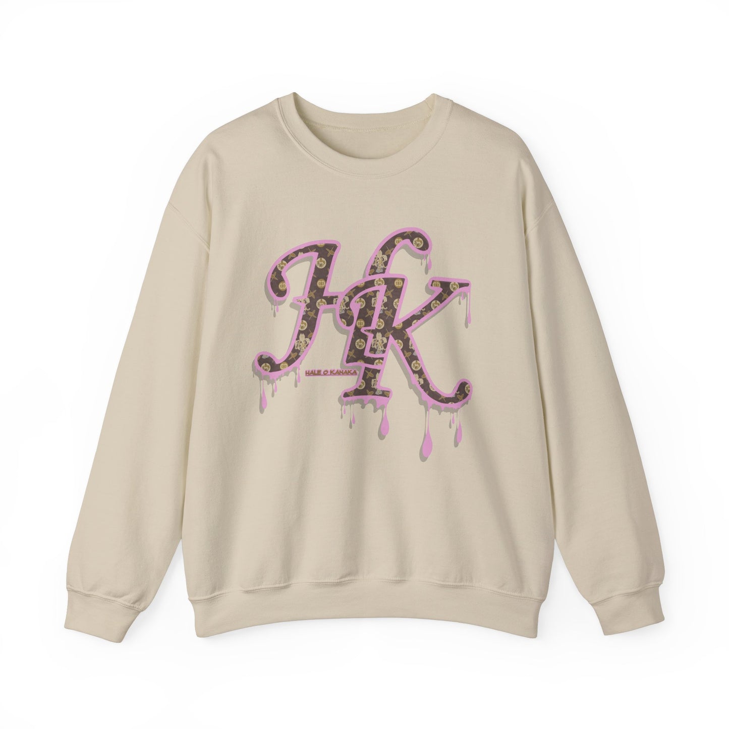 Hale O Kanaka - Da Drip Pink - MHK - Unisex Heavy Blend™ Crewneck Sweatshirt