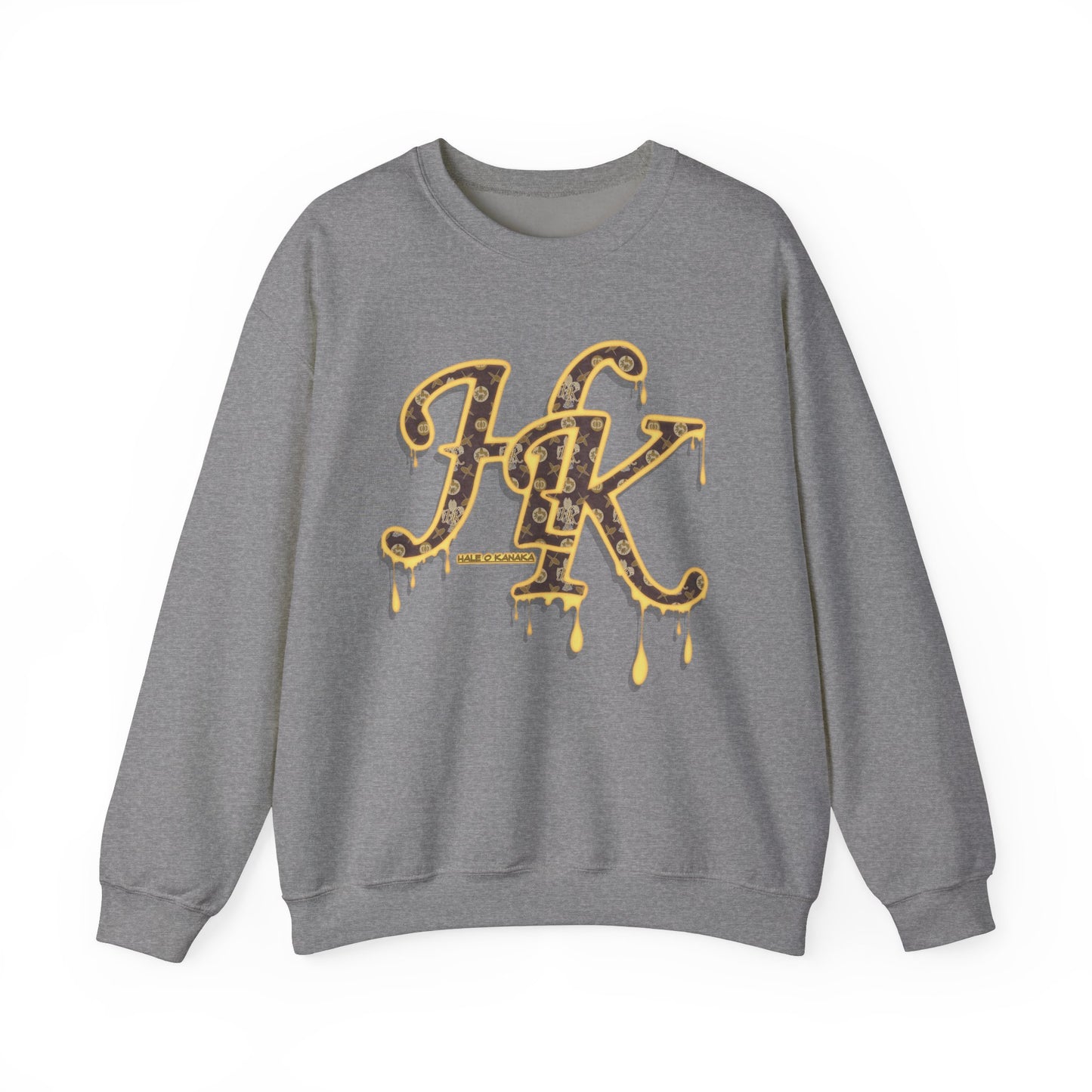 Hale O Kanaka - Da Drip Gold - MHK - Unisex Heavy Blend™ Crewneck Sweatshirt