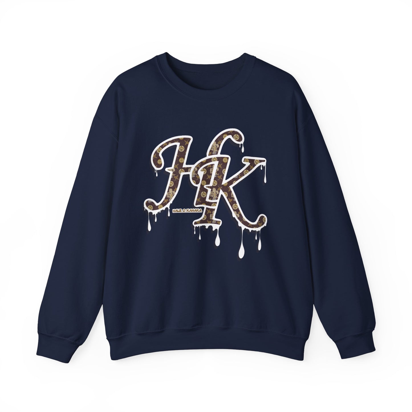 Hale O Kanaka - Da Drip White - MHK - Unisex Heavy Blend™ Crewneck Sweatshirt