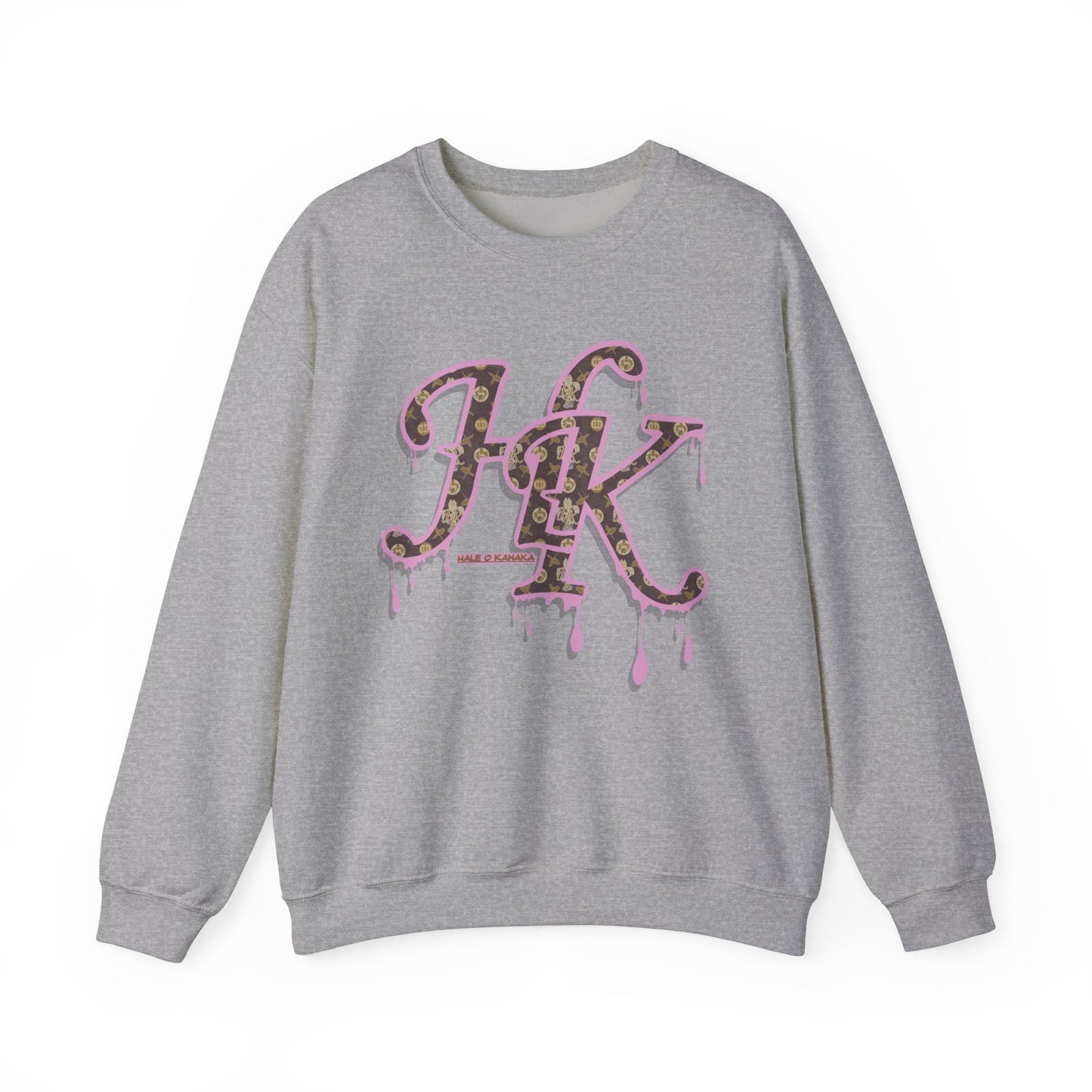 Hale O Kanaka - Da Drip Pink - MHK - Unisex Heavy Blend™ Crewneck Sweatshirt
