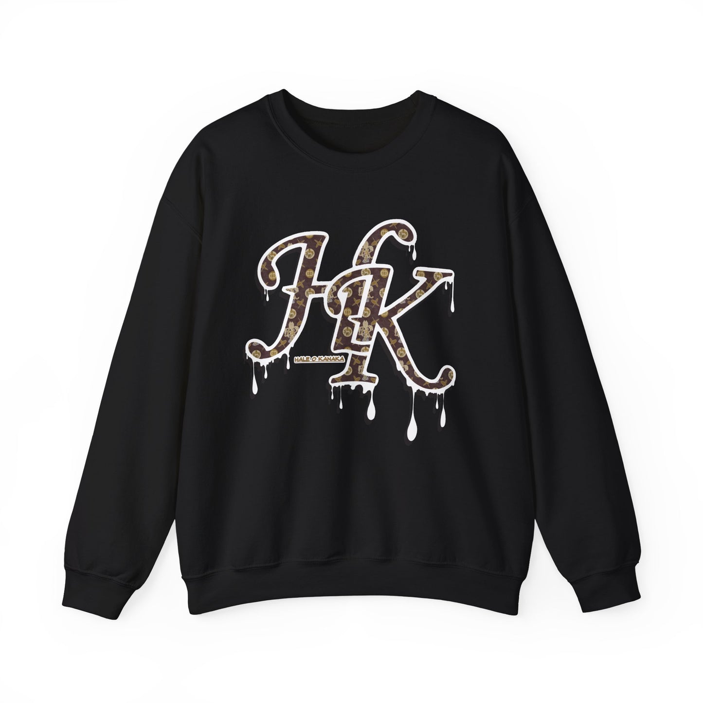 Hale O Kanaka - Da Drip White - MHK - Unisex Heavy Blend™ Crewneck Sweatshirt