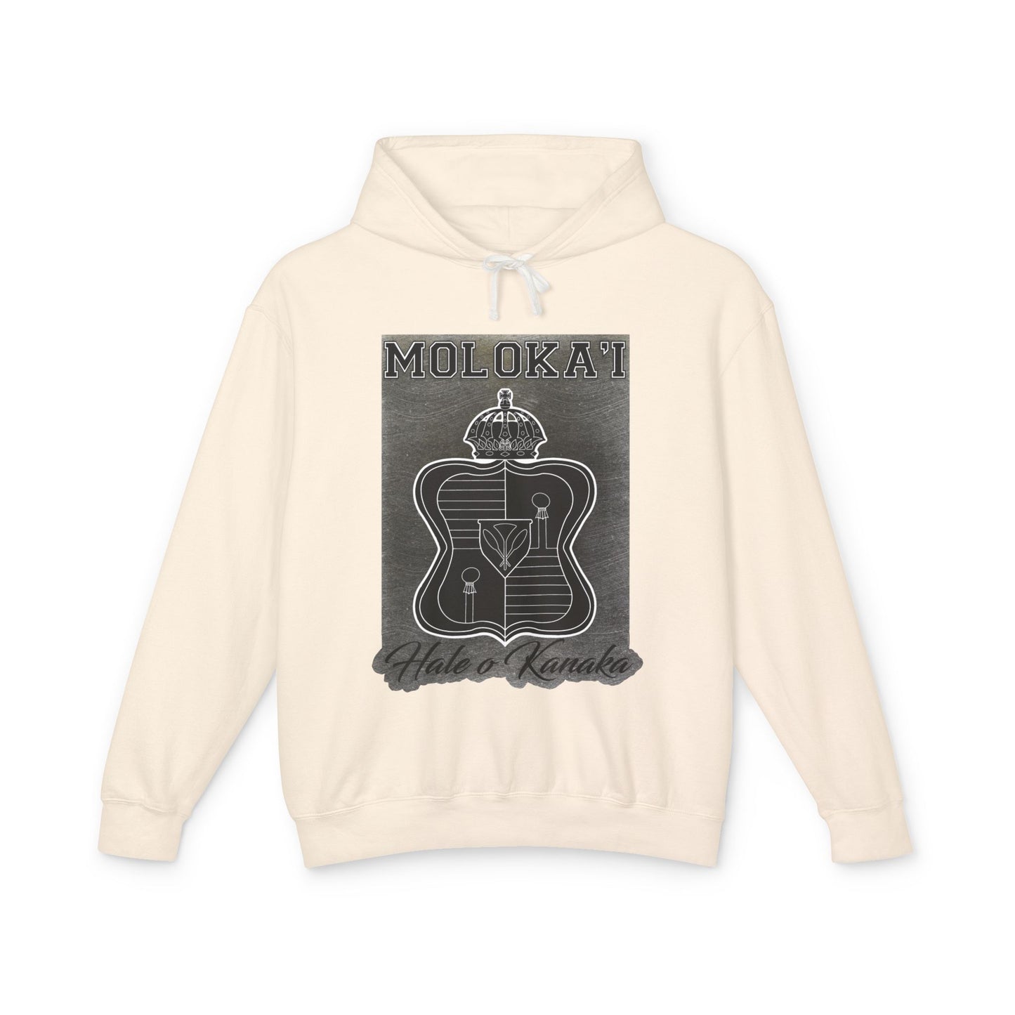 Unisex Lightweight Hooded Sweatshirt - Vintage Moloka’i Design