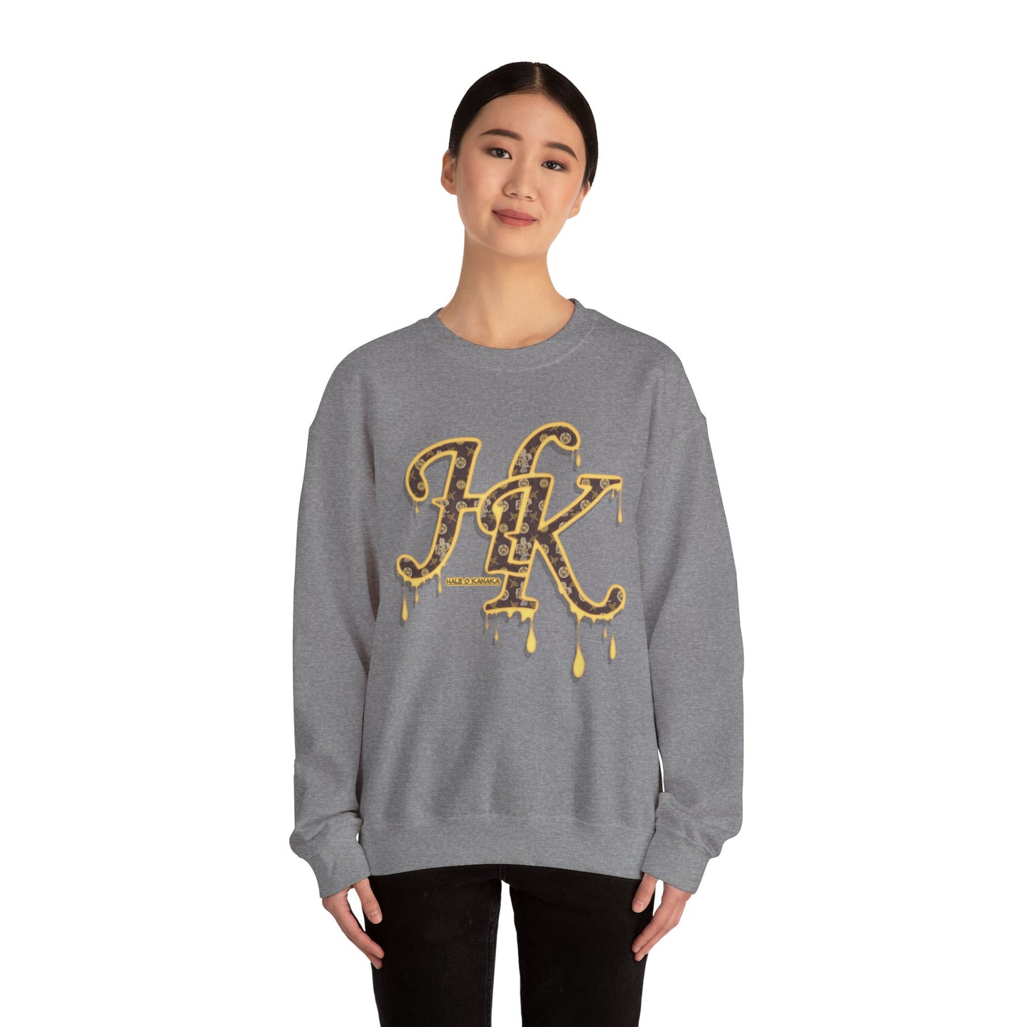 Hale O Kanaka - Da Drip Gold - MHK - Unisex Heavy Blend™ Crewneck Sweatshirt