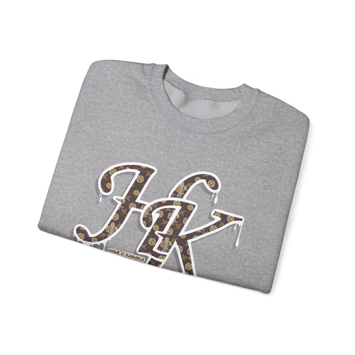 Hale O Kanaka - Da Drip White - MHK - Unisex Heavy Blend™ Crewneck Sweatshirt