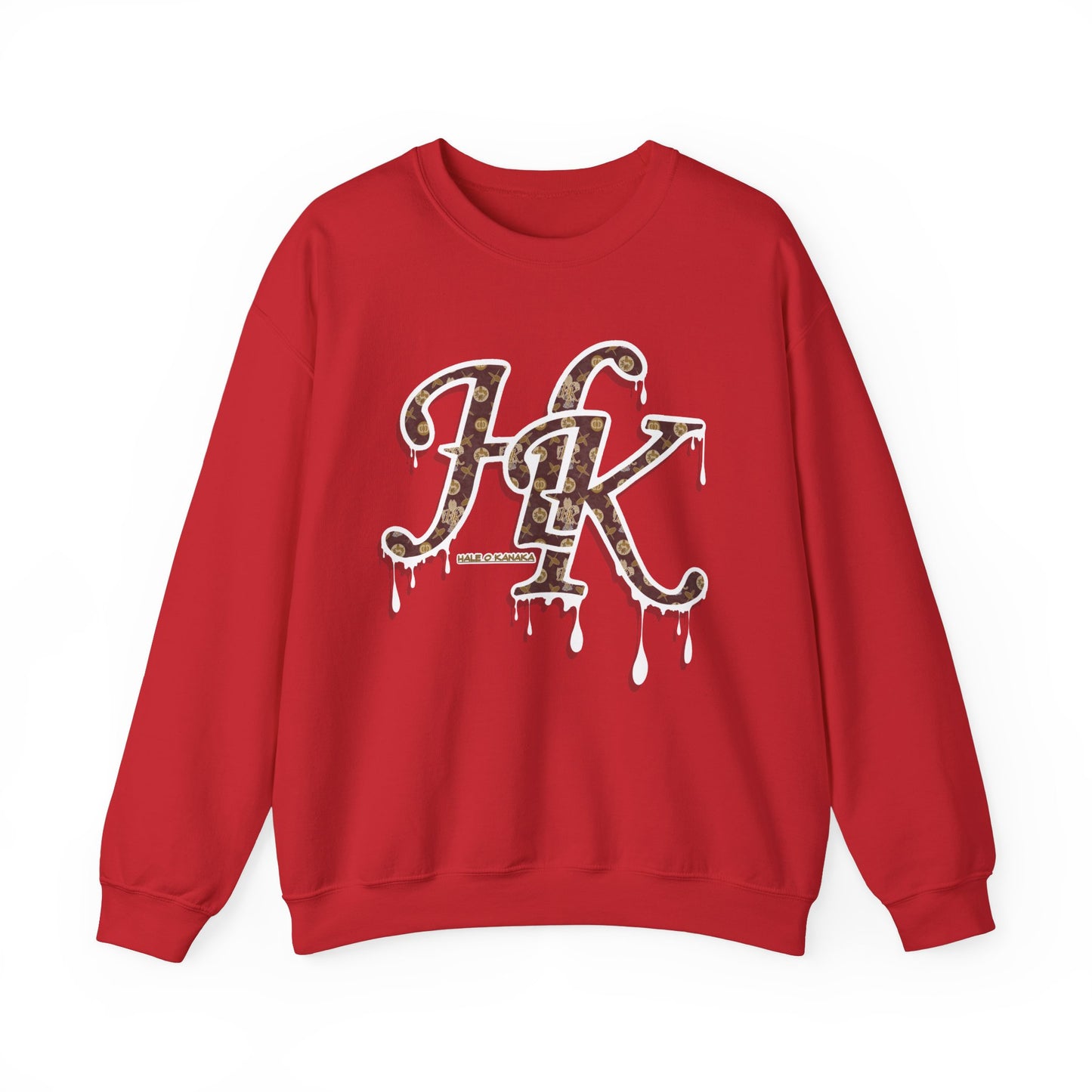 Hale O Kanaka - Da Drip White - MHK - Unisex Heavy Blend™ Crewneck Sweatshirt