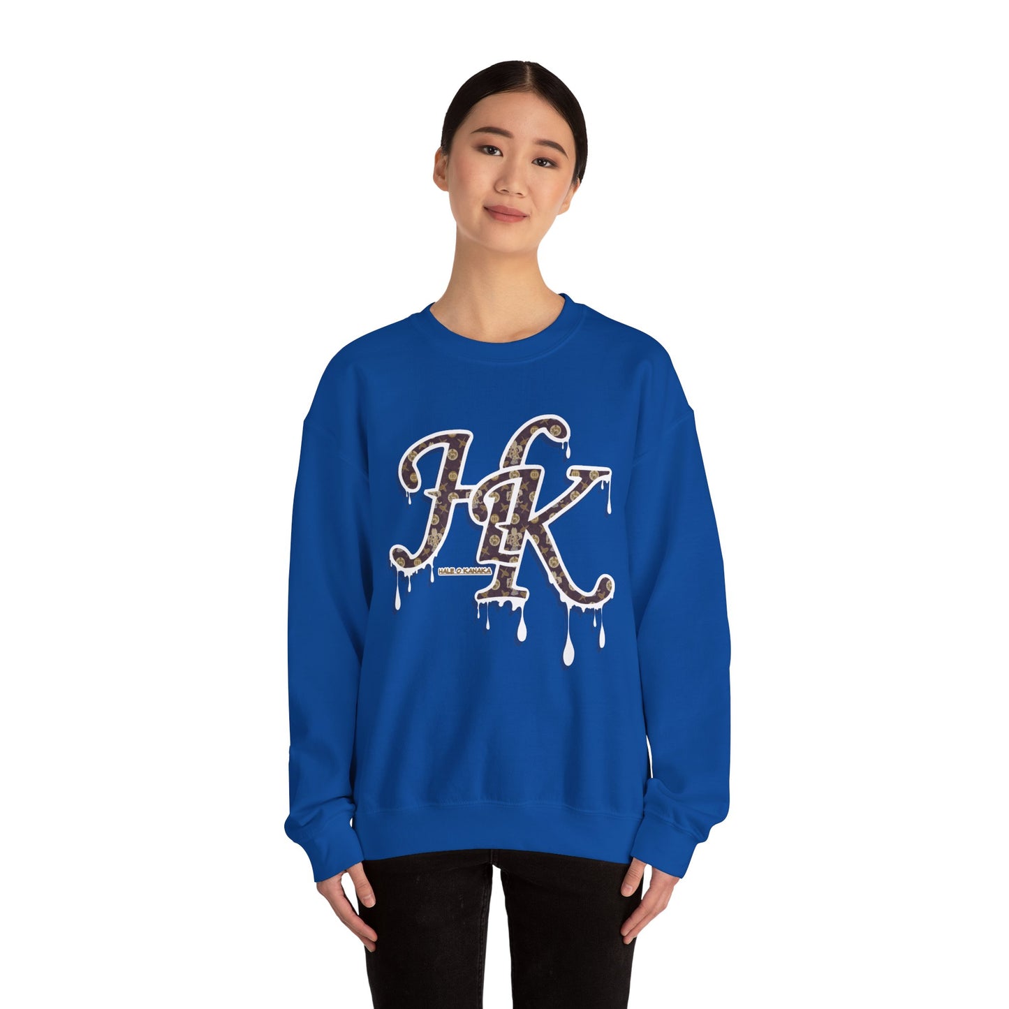 Hale O Kanaka - Da Drip White - MHK - Unisex Heavy Blend™ Crewneck Sweatshirt