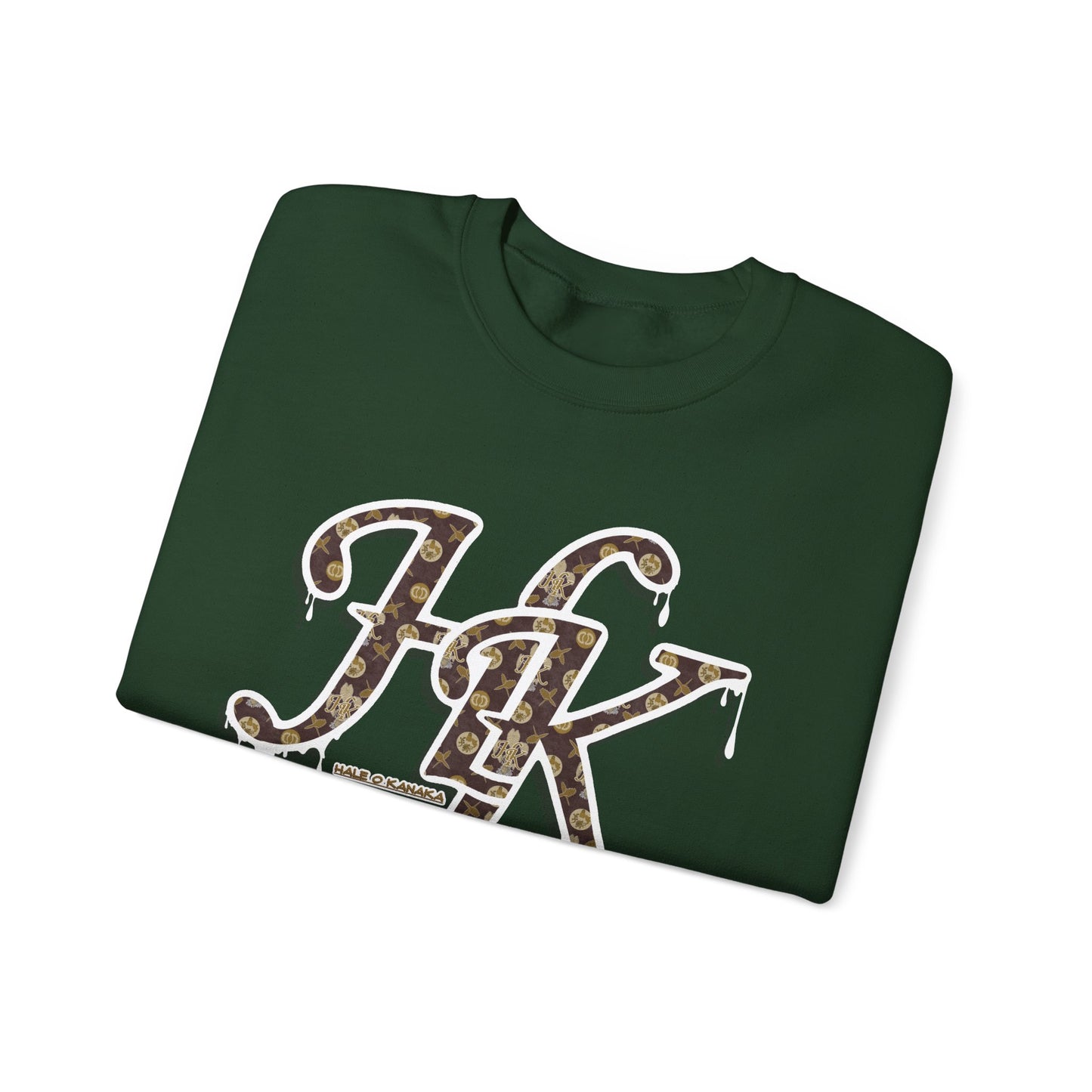 Hale O Kanaka - Da Drip White - MHK - Unisex Heavy Blend™ Crewneck Sweatshirt