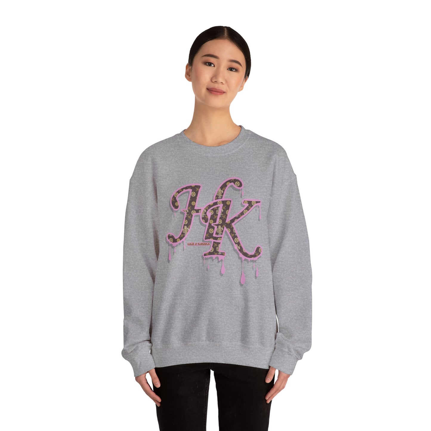 Hale O Kanaka - Da Drip Pink - MHK - Unisex Heavy Blend™ Crewneck Sweatshirt