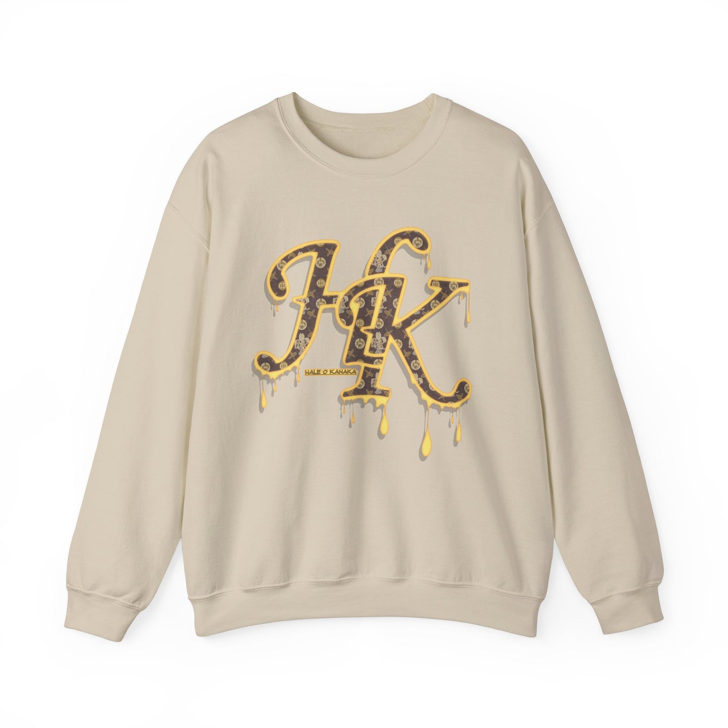 Hale O Kanaka - Da Drip Gold - MHK - Unisex Heavy Blend™ Crewneck Sweatshirt