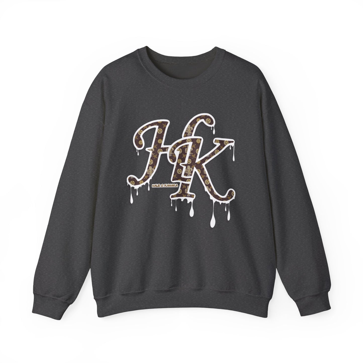 Hale O Kanaka - Da Drip White - MHK - Unisex Heavy Blend™ Crewneck Sweatshirt