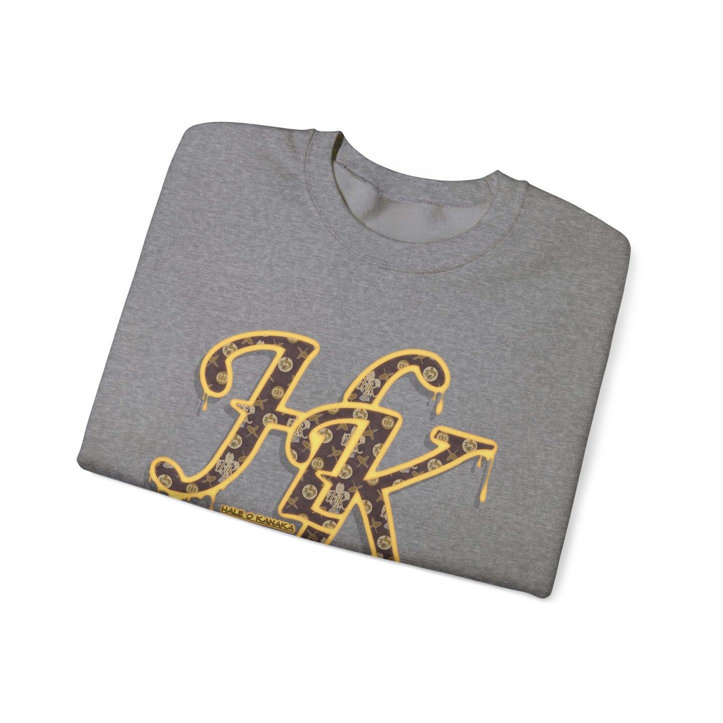 Hale O Kanaka - Da Drip Gold - MHK - Unisex Heavy Blend™ Crewneck Sweatshirt