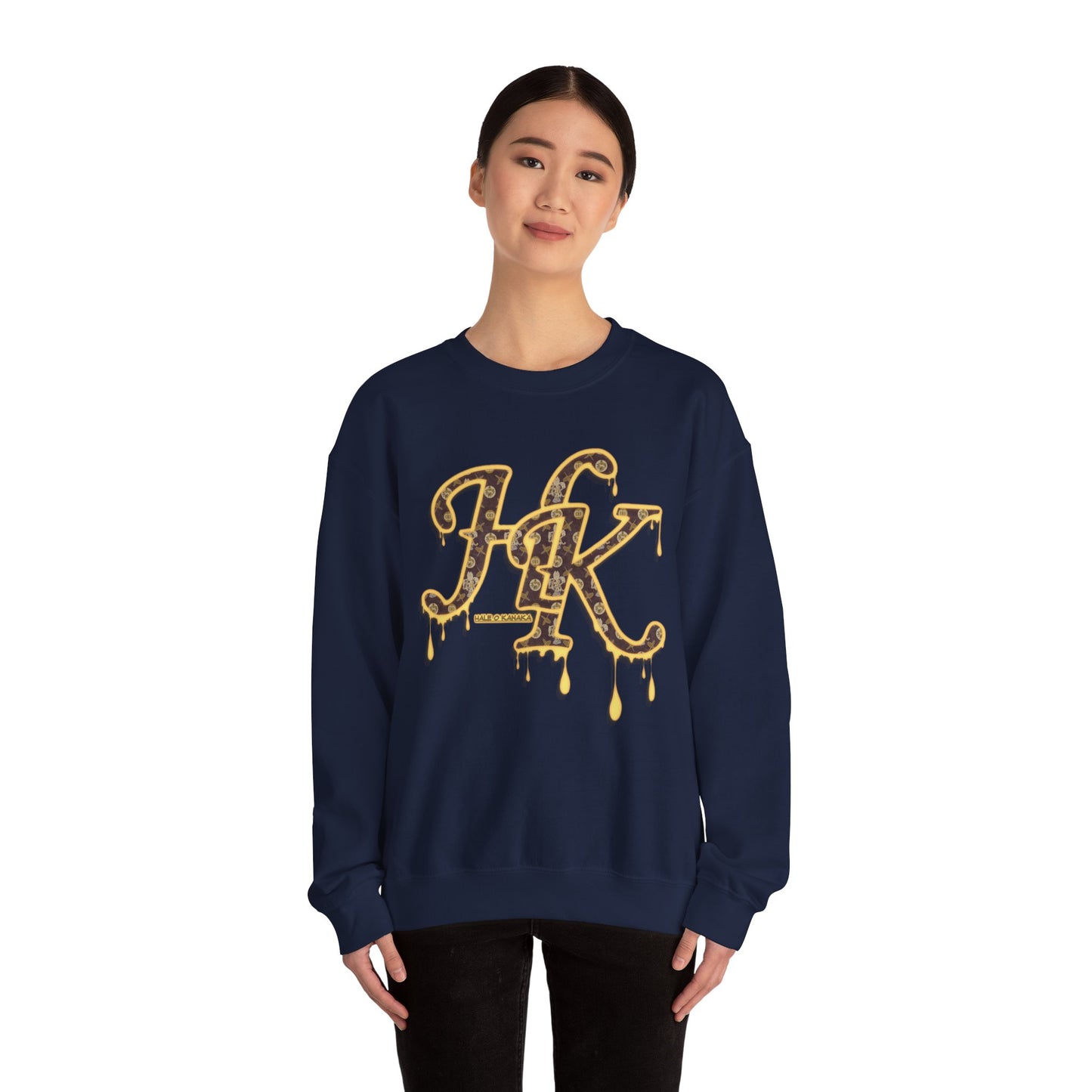 Hale O Kanaka - Da Drip Gold - MHK - Unisex Heavy Blend™ Crewneck Sweatshirt
