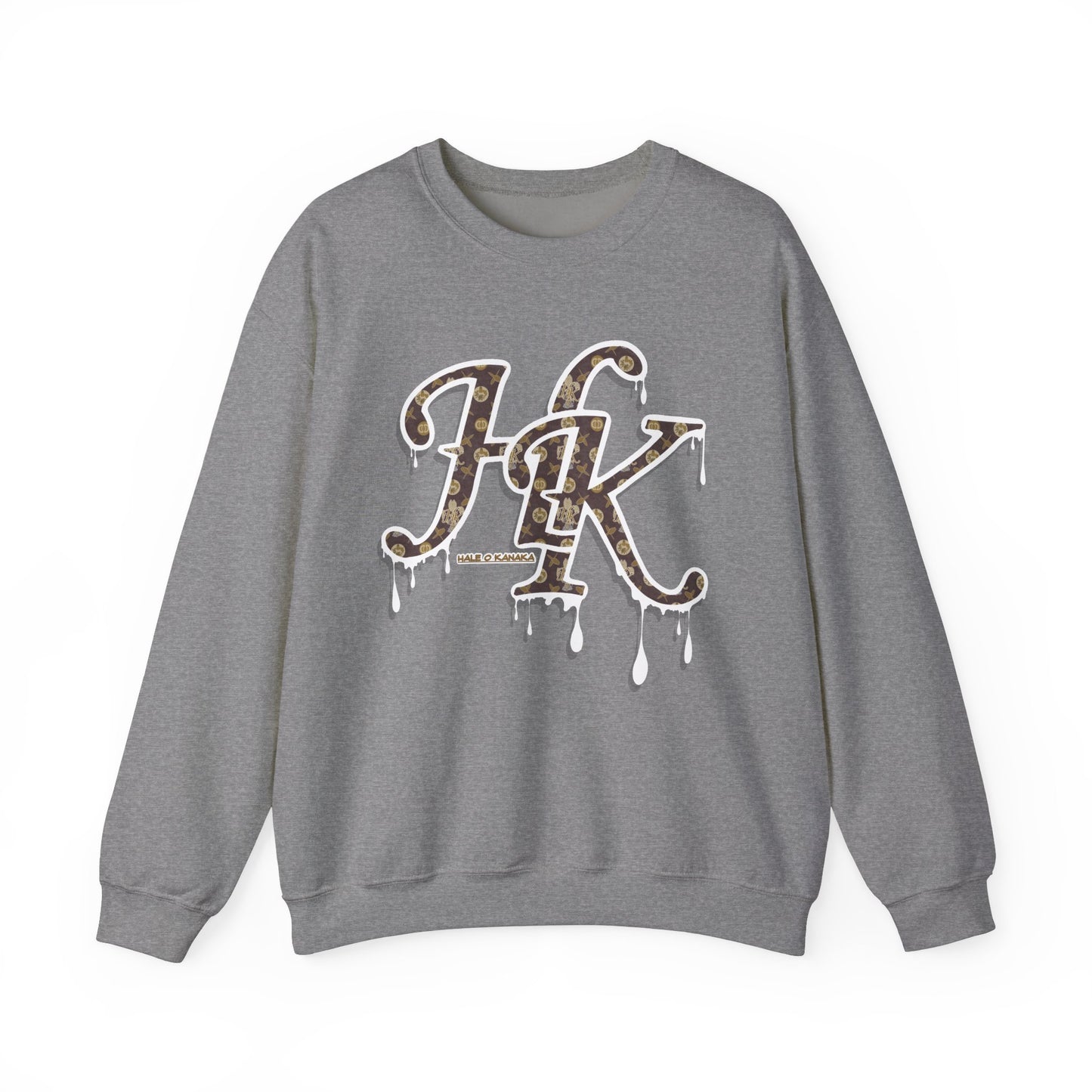 Hale O Kanaka - Da Drip White - MHK - Unisex Heavy Blend™ Crewneck Sweatshirt