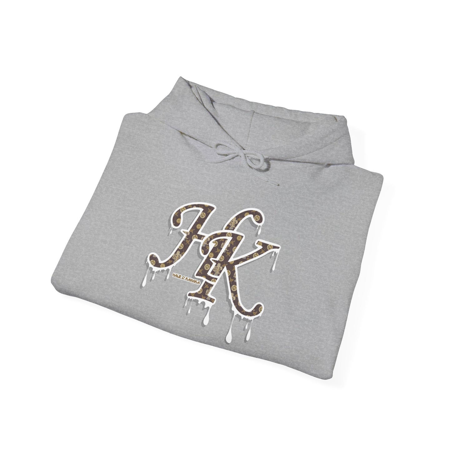 Hale O Kanaka - Da Drip White - MHK - Unisex Heavy Blend™ Hooded Sweatshirt