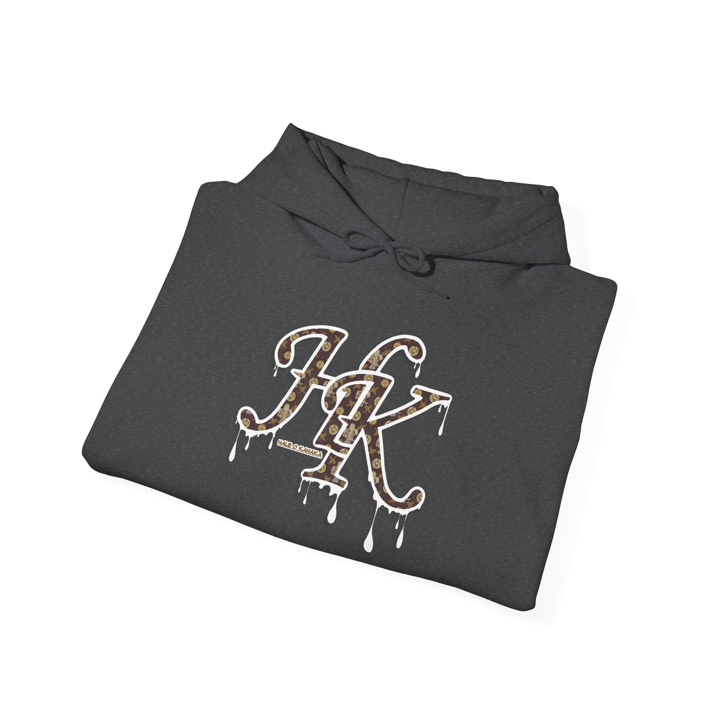 Hale O Kanaka - Da Drip White - MHK - Unisex Heavy Blend™ Hooded Sweatshirt