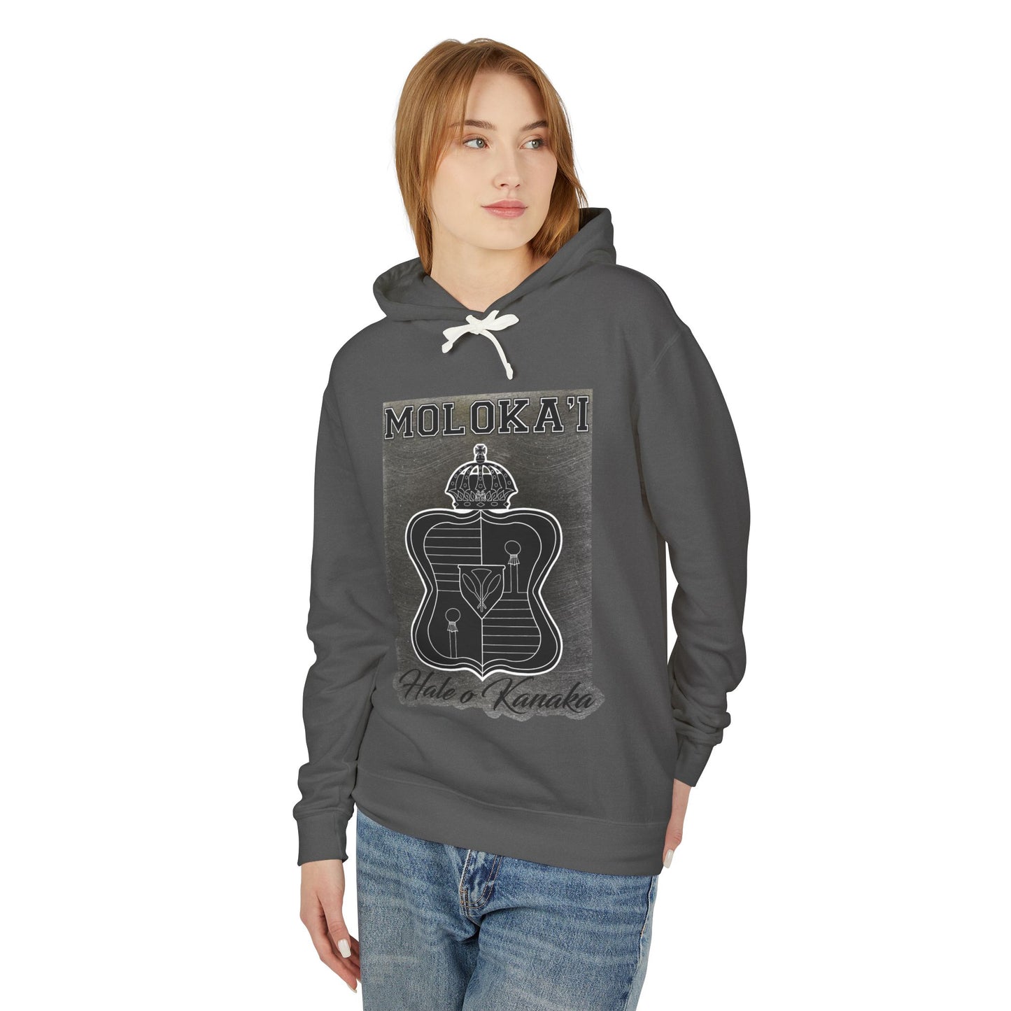 Unisex Lightweight Hooded Sweatshirt - Vintage Moloka’i Design