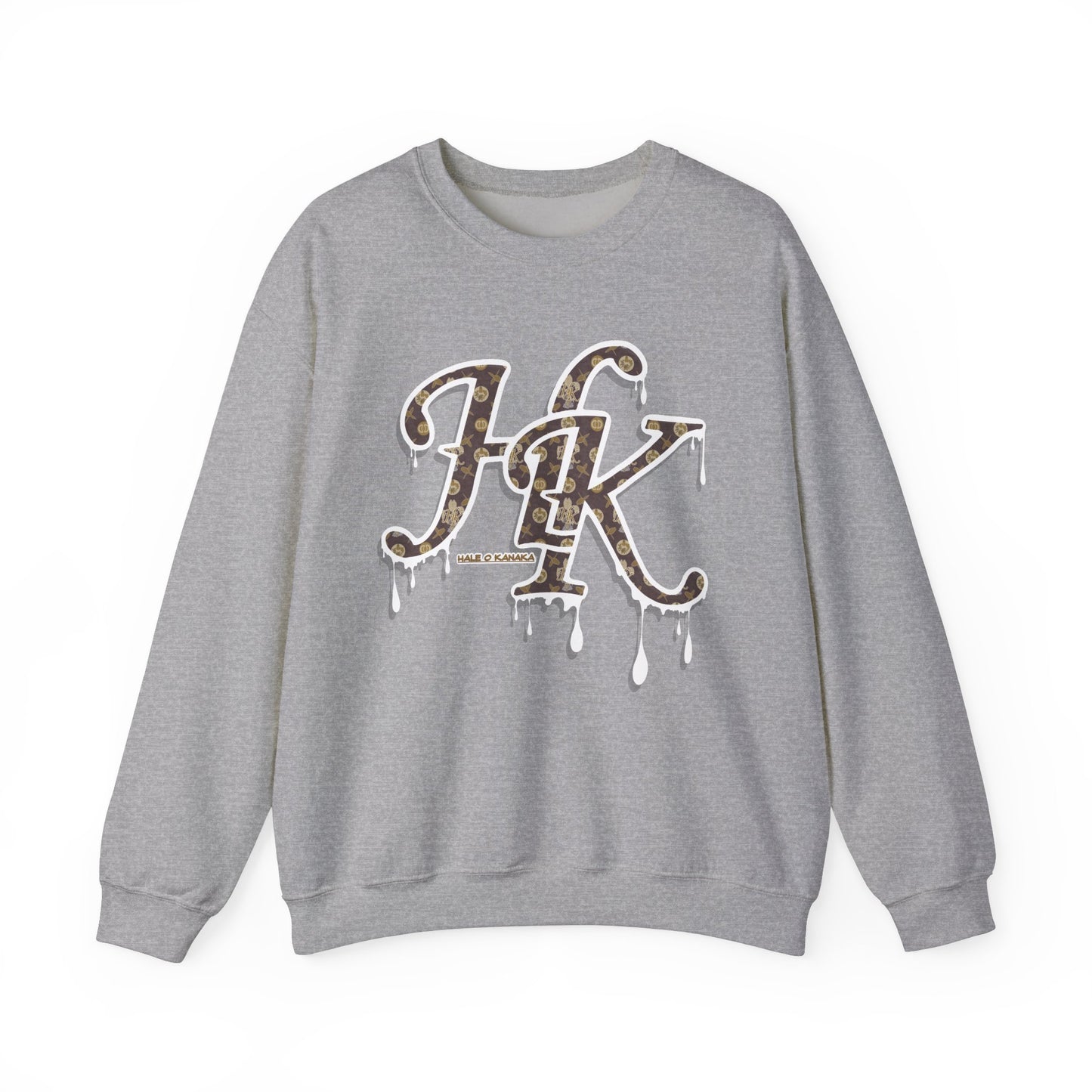 Hale O Kanaka - Da Drip White - MHK - Unisex Heavy Blend™ Crewneck Sweatshirt