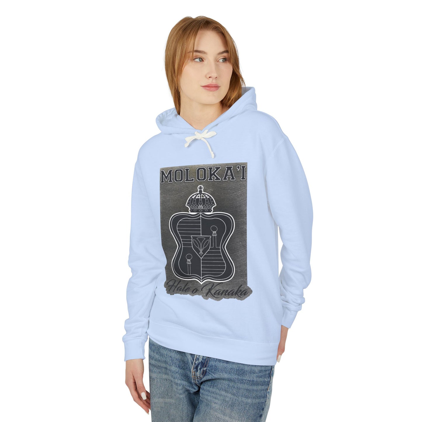Unisex Lightweight Hooded Sweatshirt - Vintage Moloka’i Design