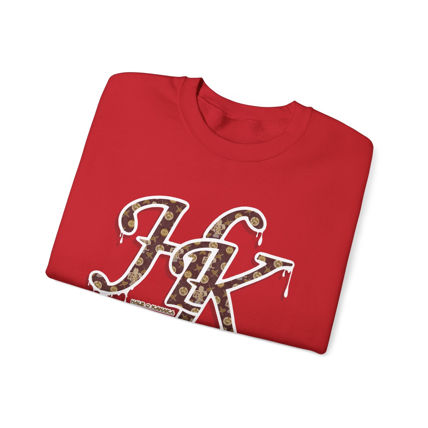 Hale O Kanaka - Da Drip White - MHK - Unisex Heavy Blend™ Crewneck Sweatshirt