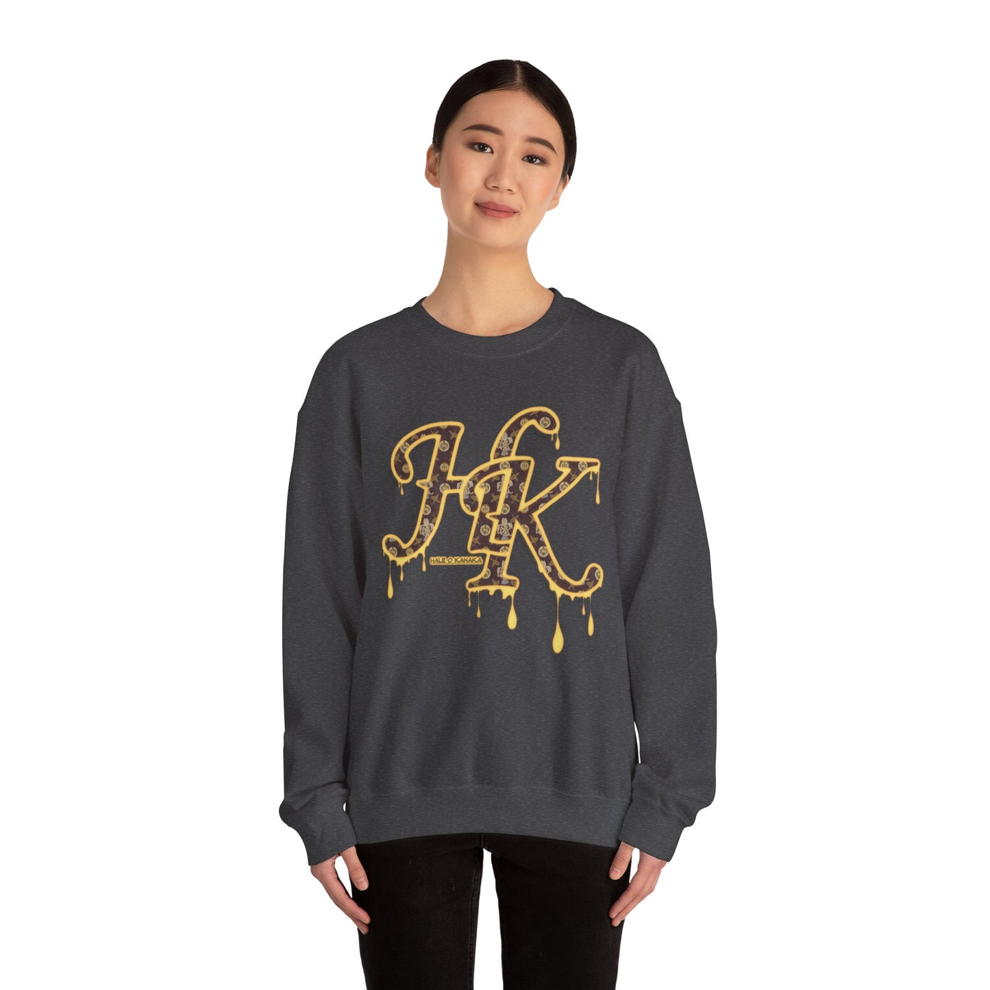 Hale O Kanaka - Da Drip Gold - MHK - Unisex Heavy Blend™ Crewneck Sweatshirt
