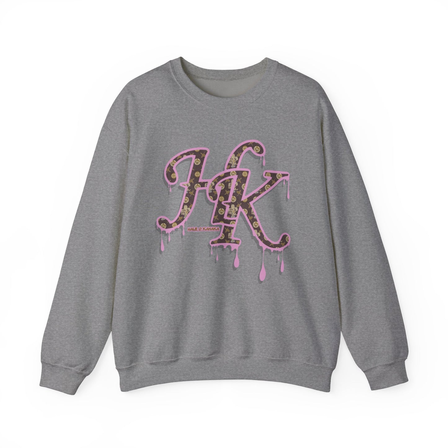 Hale O Kanaka - Da Drip Pink - MHK - Unisex Heavy Blend™ Crewneck Sweatshirt