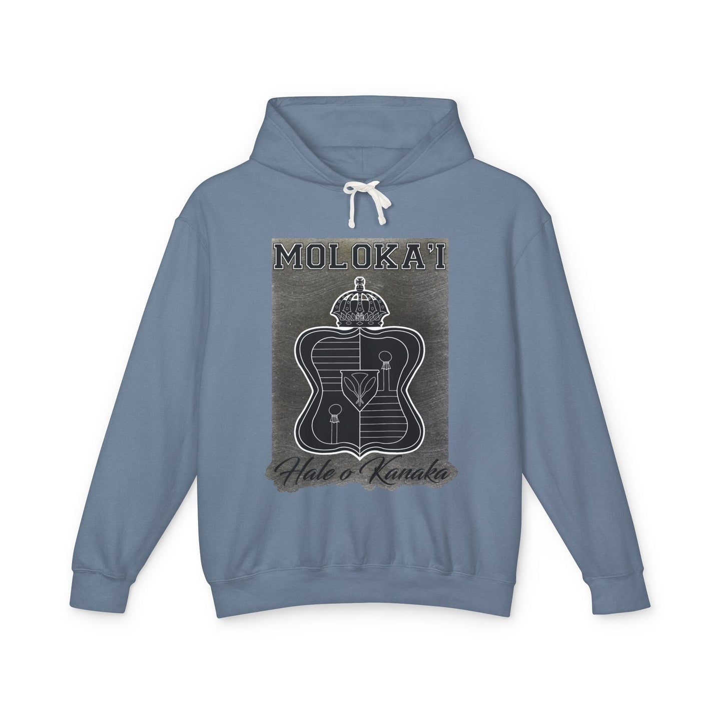 Unisex Lightweight Hooded Sweatshirt - Vintage Moloka’i Design