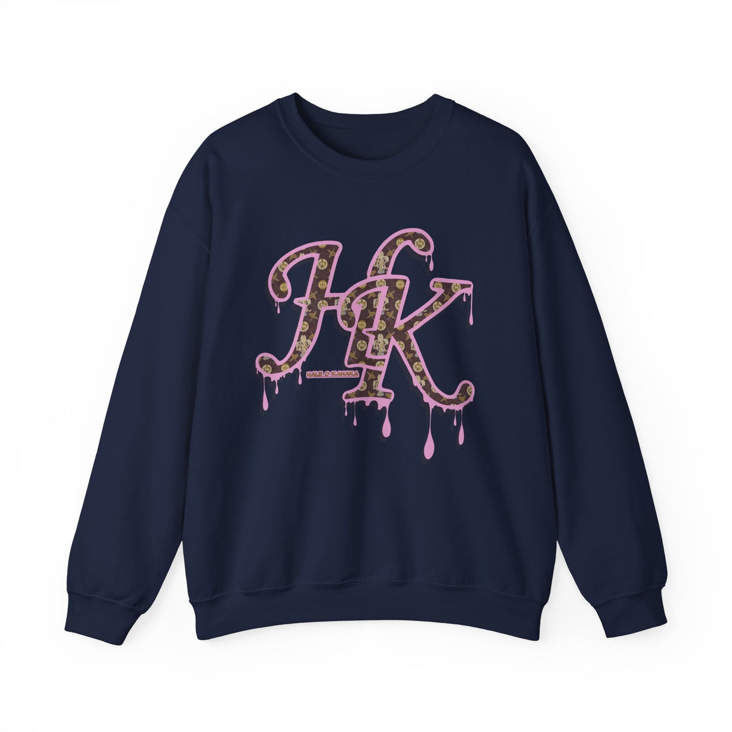 Hale O Kanaka - Da Drip Pink - MHK - Unisex Heavy Blend™ Crewneck Sweatshirt