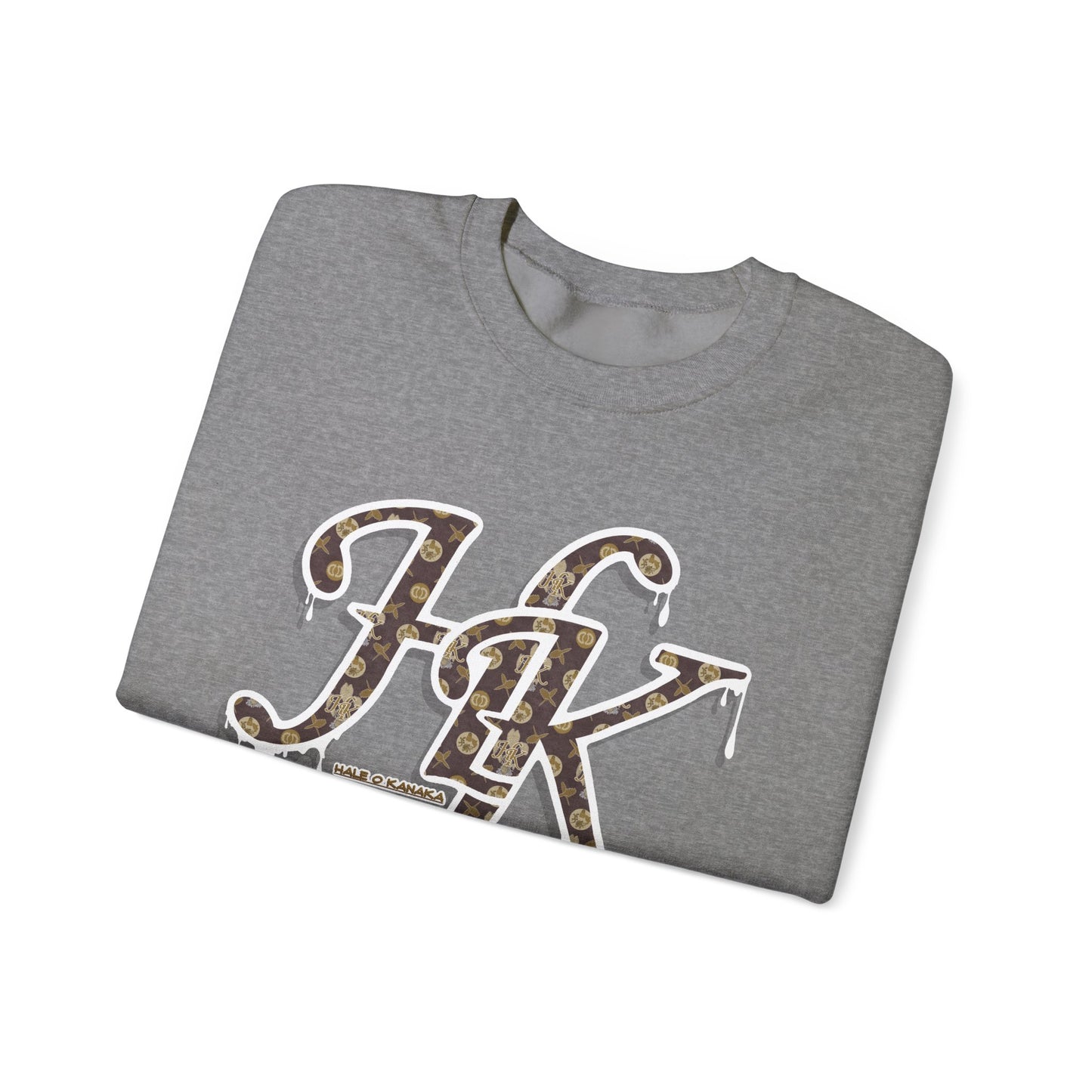 Hale O Kanaka - Da Drip White - MHK - Unisex Heavy Blend™ Crewneck Sweatshirt