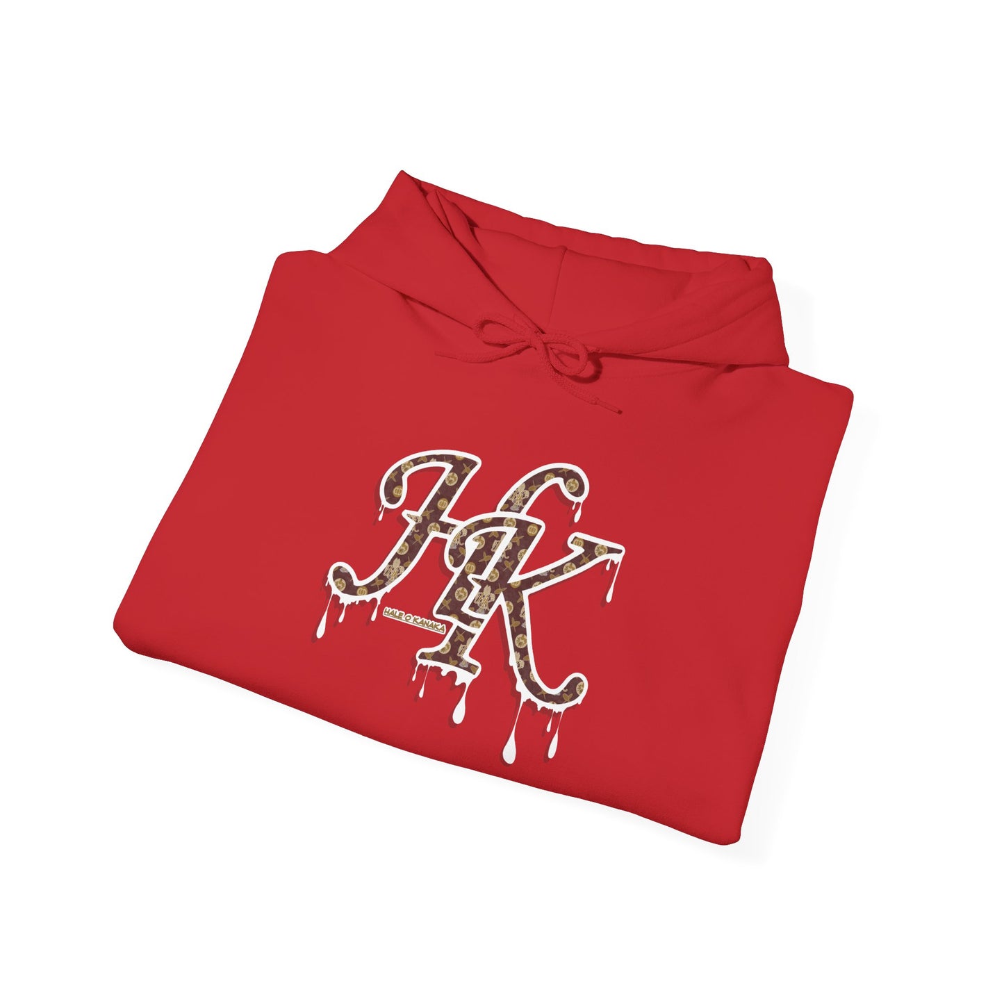 Hale O Kanaka - Da Drip White - MHK - Unisex Heavy Blend™ Hooded Sweatshirt