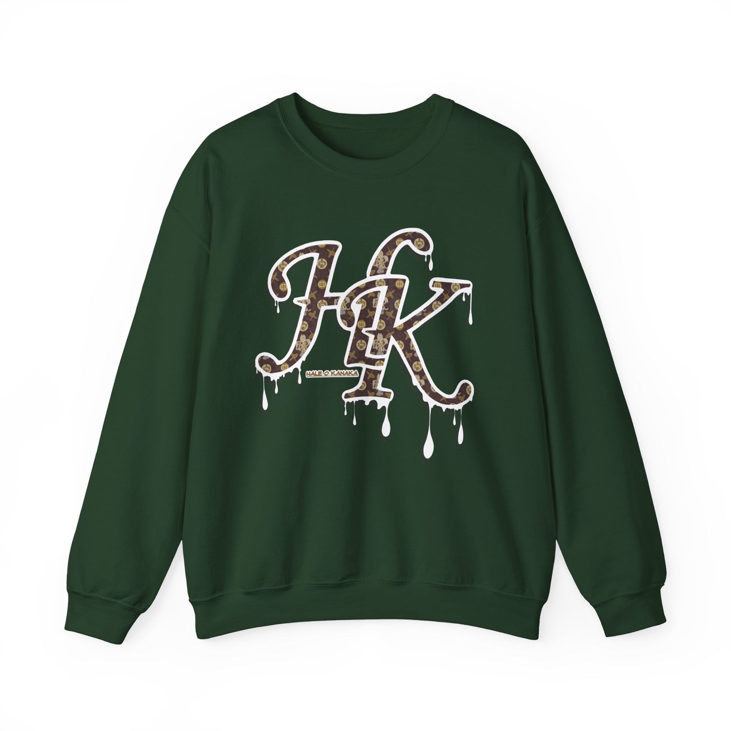 Hale O Kanaka - Da Drip White - MHK - Unisex Heavy Blend™ Crewneck Sweatshirt