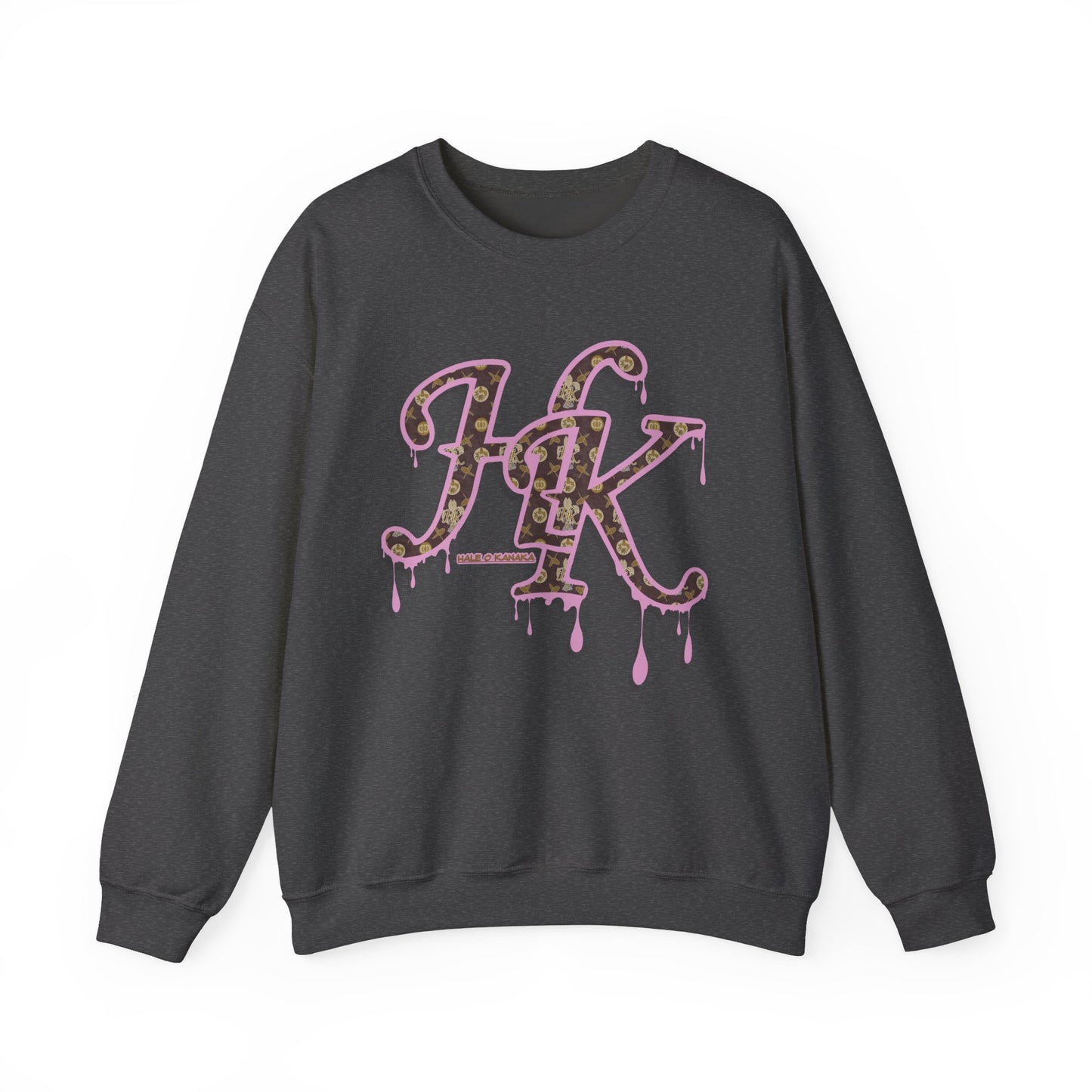 Hale O Kanaka - Da Drip Pink - MHK - Unisex Heavy Blend™ Crewneck Sweatshirt