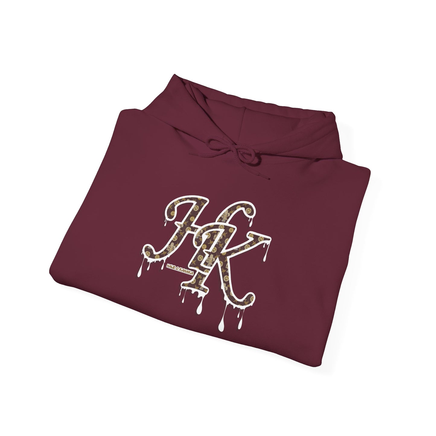 Hale O Kanaka - Da Drip White - MHK - Unisex Heavy Blend™ Hooded Sweatshirt