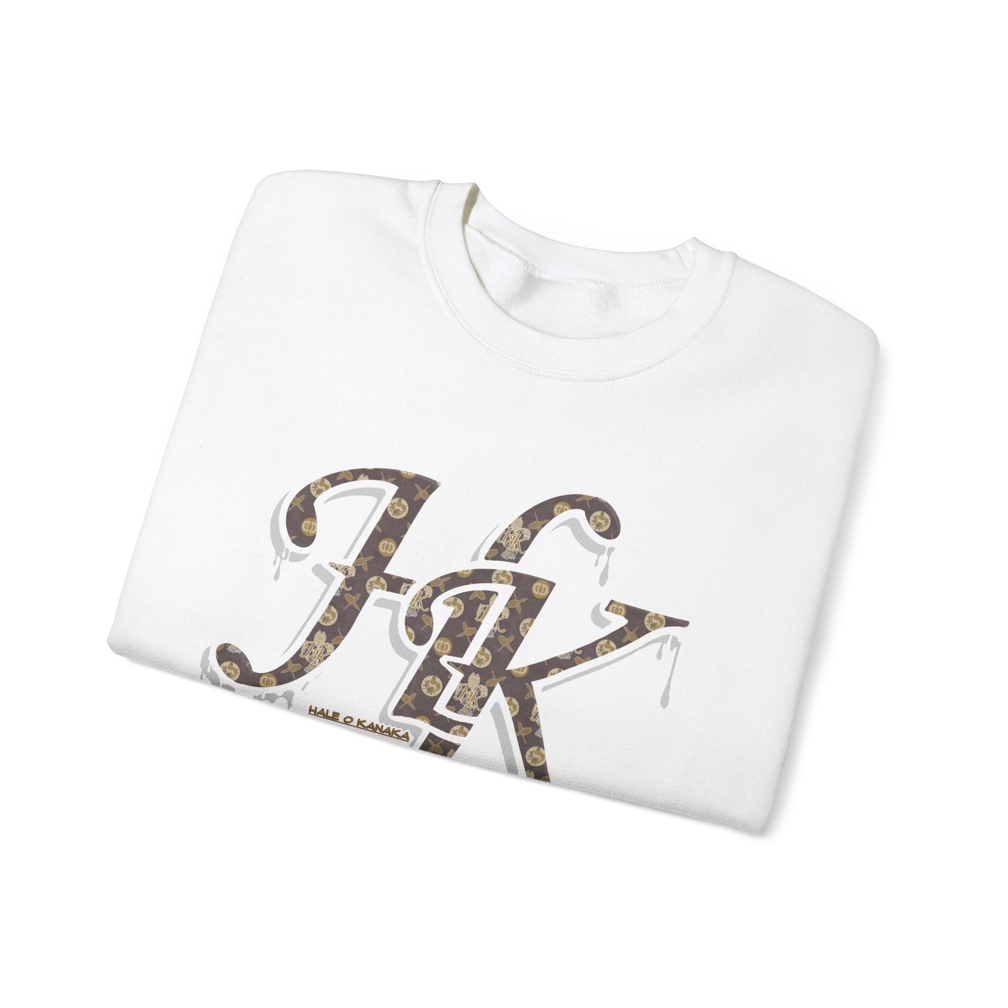 Hale O Kanaka - Da Drip White - MHK - Unisex Heavy Blend™ Crewneck Sweatshirt