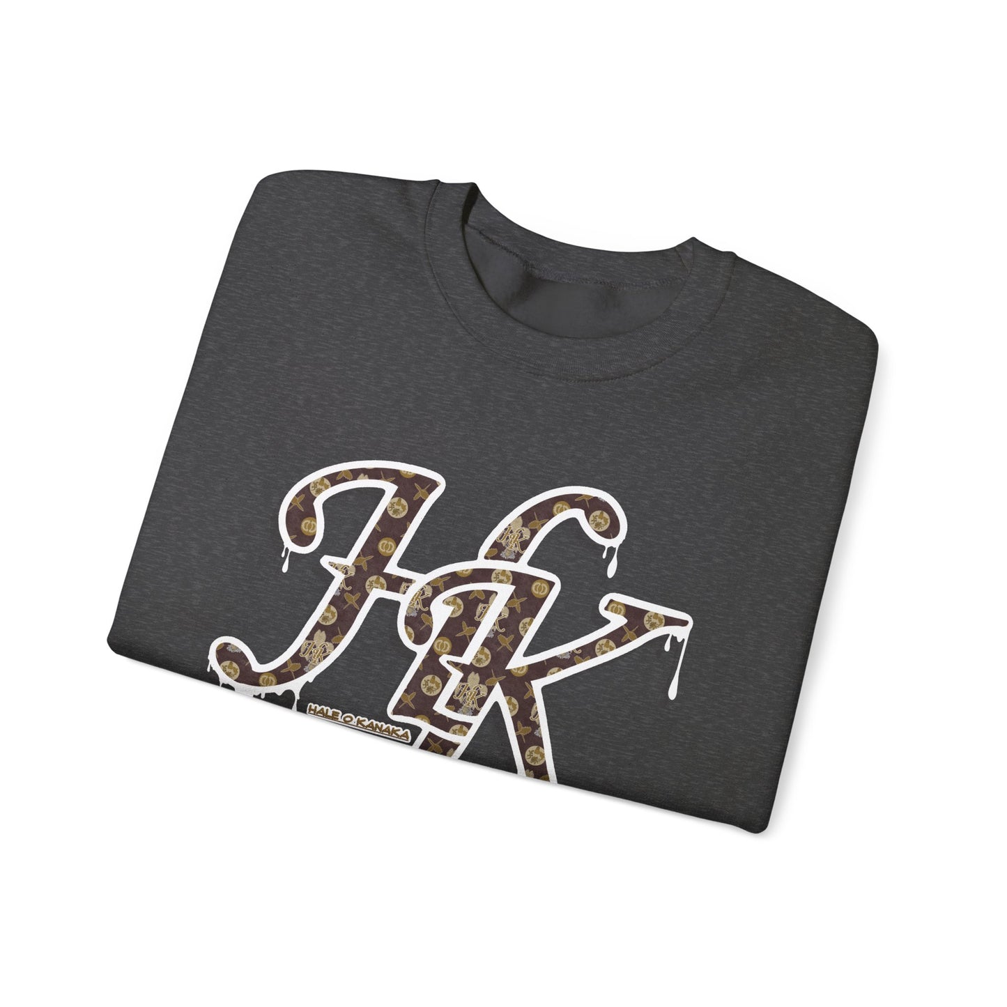 Hale O Kanaka - Da Drip White - MHK - Unisex Heavy Blend™ Crewneck Sweatshirt
