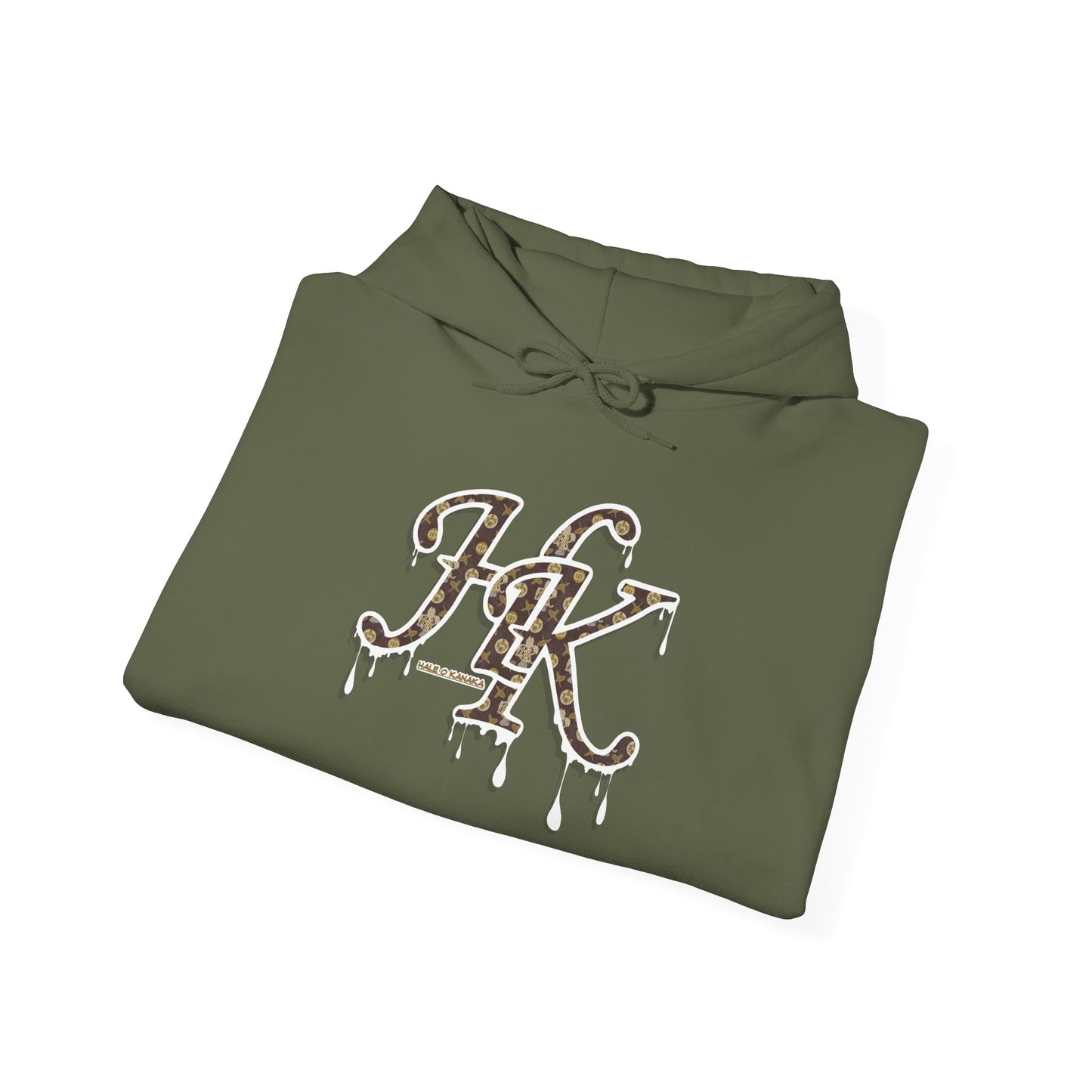 Hale O Kanaka - Da Drip White - MHK - Unisex Heavy Blend™ Hooded Sweatshirt