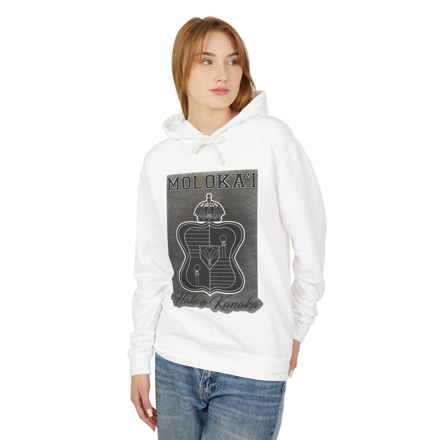 Unisex Lightweight Hooded Sweatshirt - Vintage Moloka’i Design