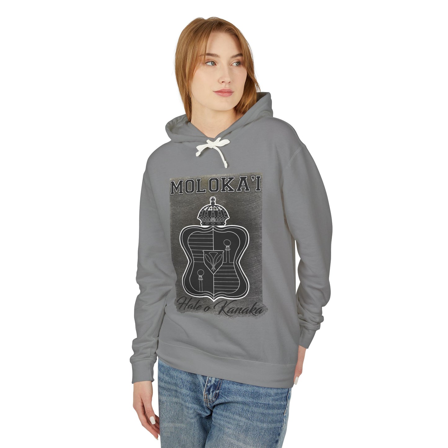 Unisex Lightweight Hooded Sweatshirt - Vintage Moloka’i Design