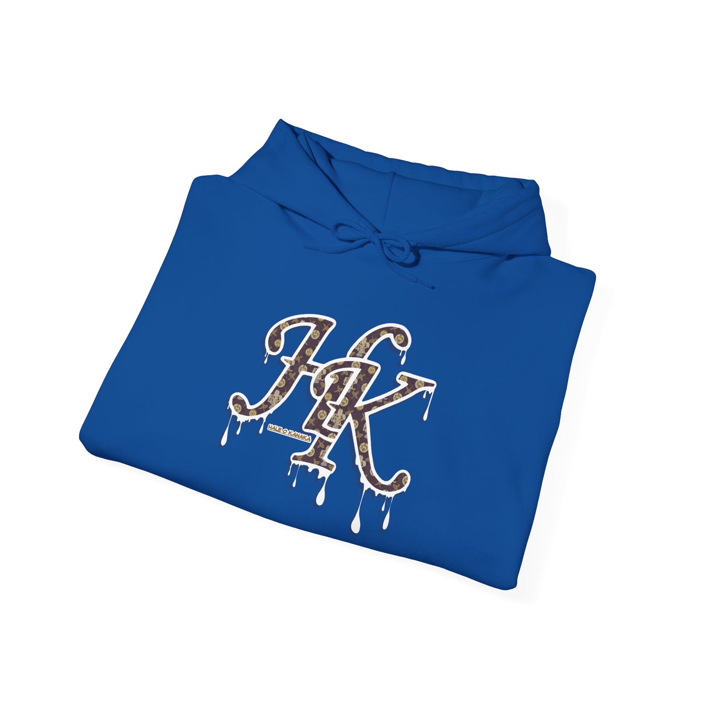 Hale O Kanaka - Da Drip White - MHK - Unisex Heavy Blend™ Hooded Sweatshirt