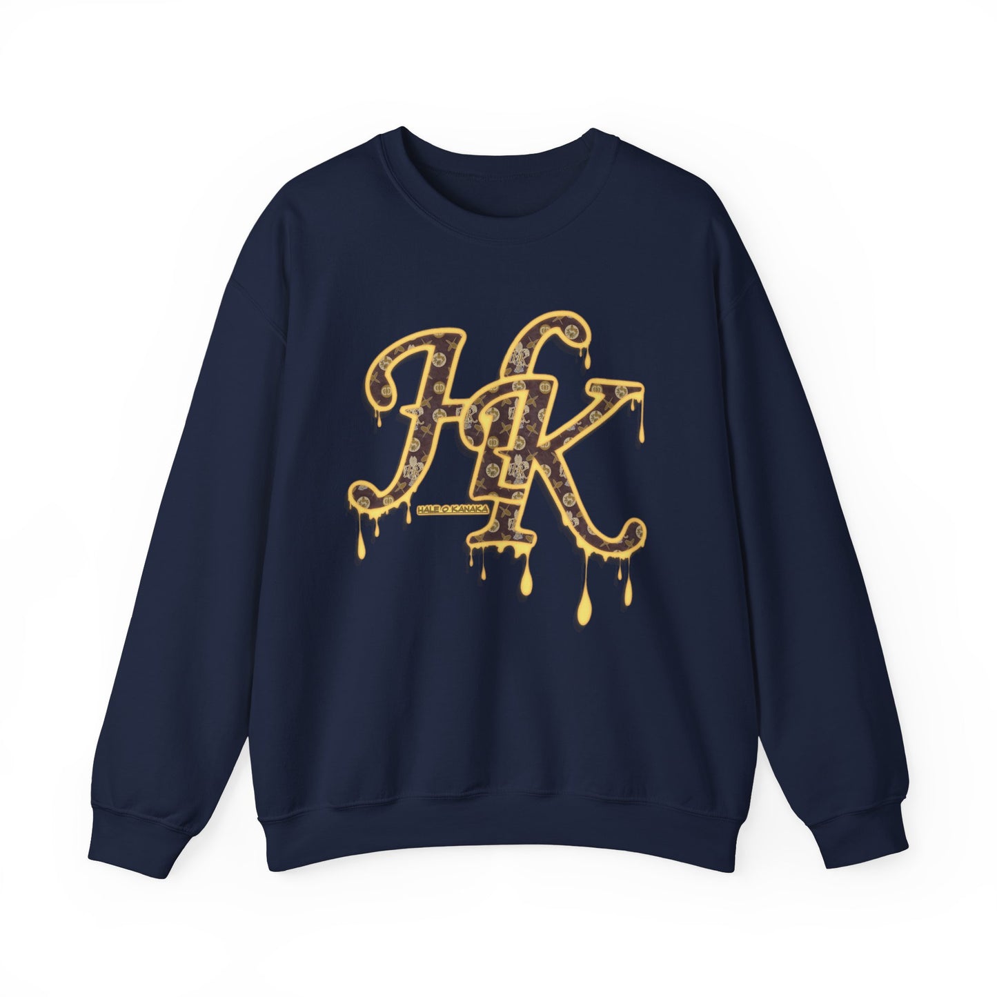 Hale O Kanaka - Da Drip Gold - MHK - Unisex Heavy Blend™ Crewneck Sweatshirt