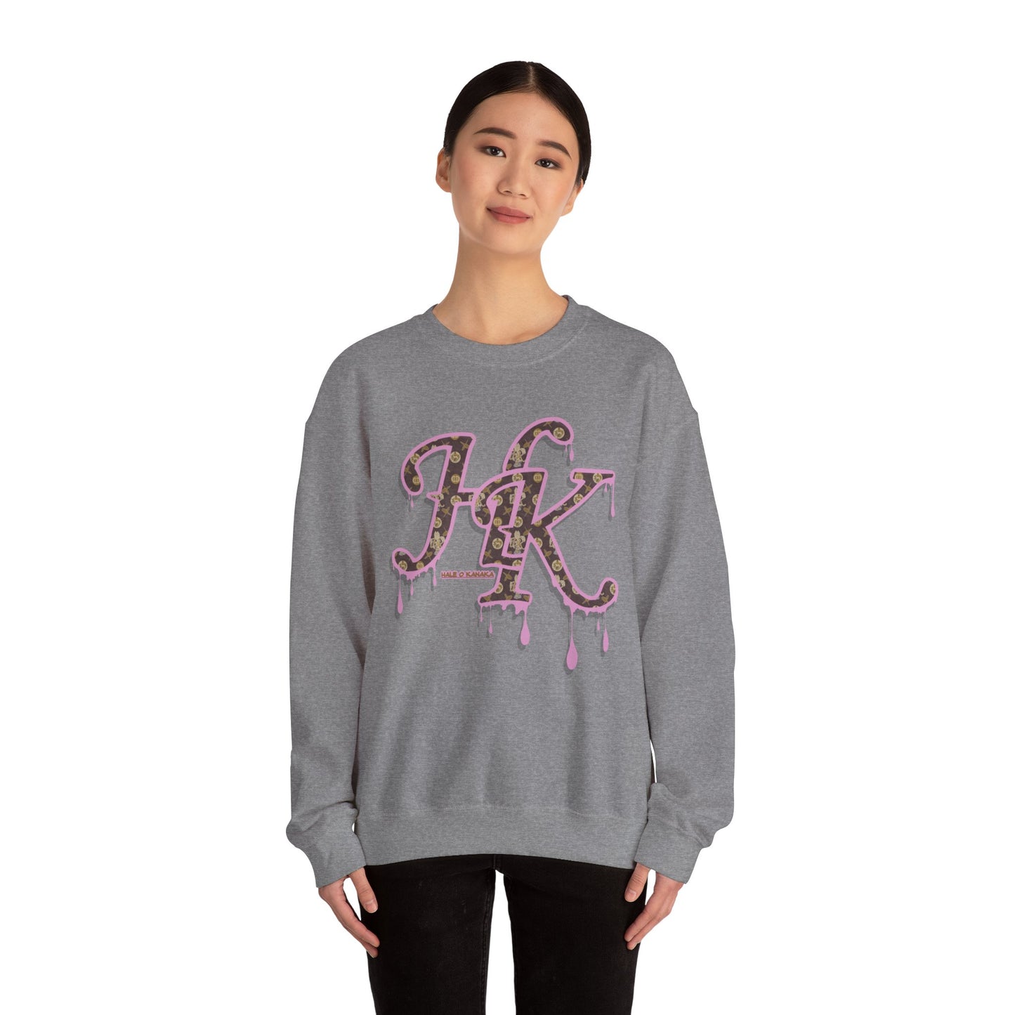 Hale O Kanaka - Da Drip Pink - MHK - Unisex Heavy Blend™ Crewneck Sweatshirt