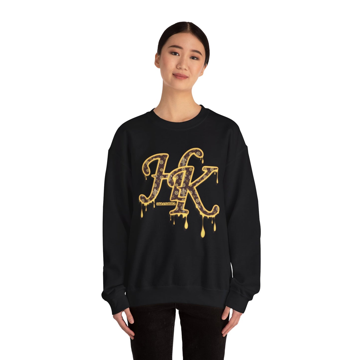 Hale O Kanaka - Da Drip Gold - MHK - Unisex Heavy Blend™ Crewneck Sweatshirt