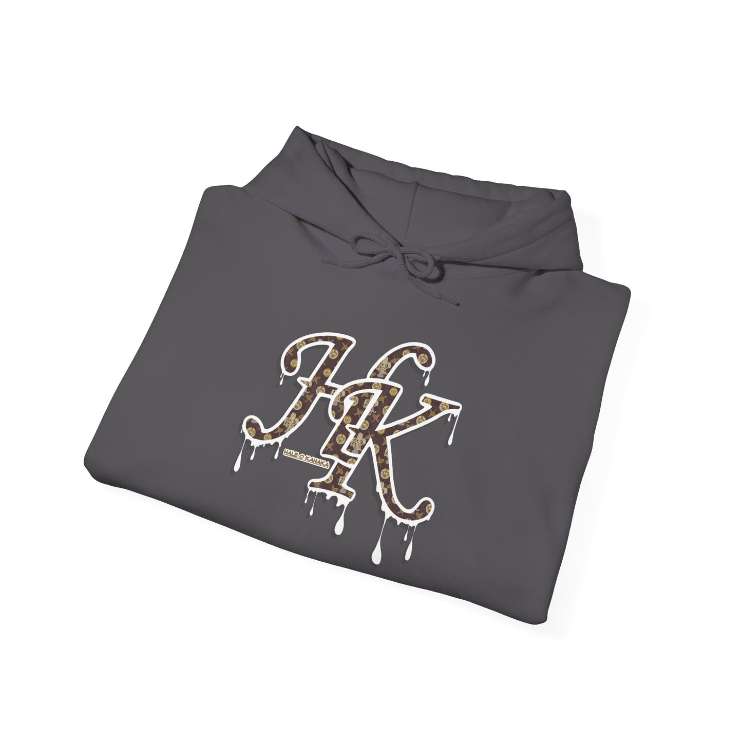 Hale O Kanaka - Da Drip White - MHK - Unisex Heavy Blend™ Hooded Sweatshirt
