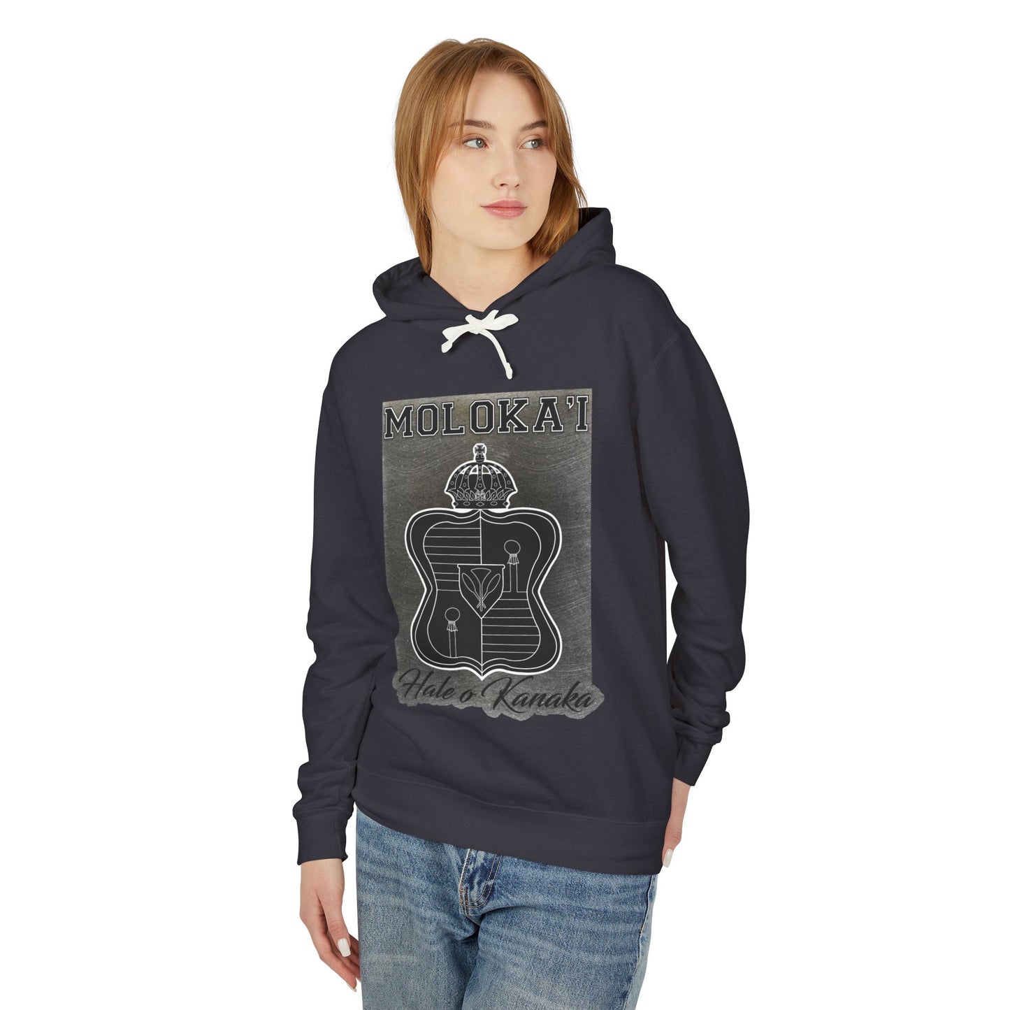 Unisex Lightweight Hooded Sweatshirt - Vintage Moloka’i Design