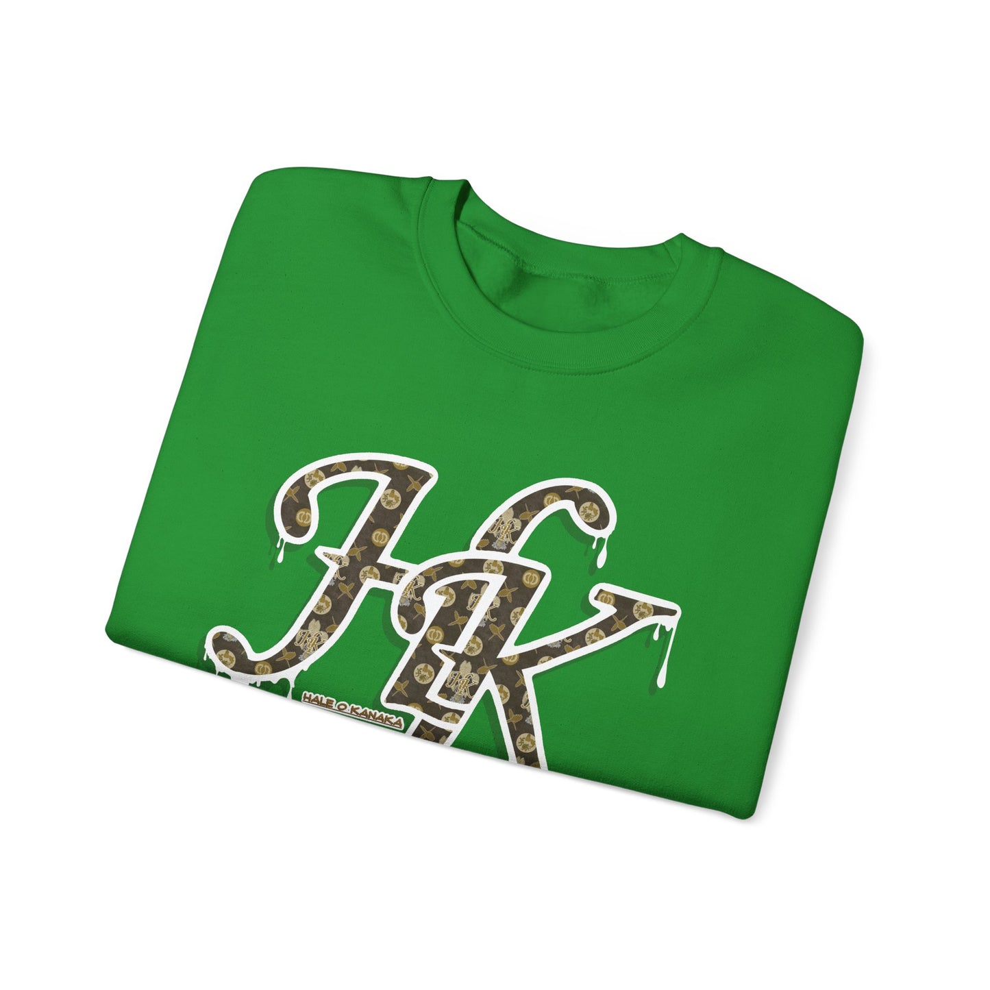 Hale O Kanaka - Da Drip White - MHK - Unisex Heavy Blend™ Crewneck Sweatshirt
