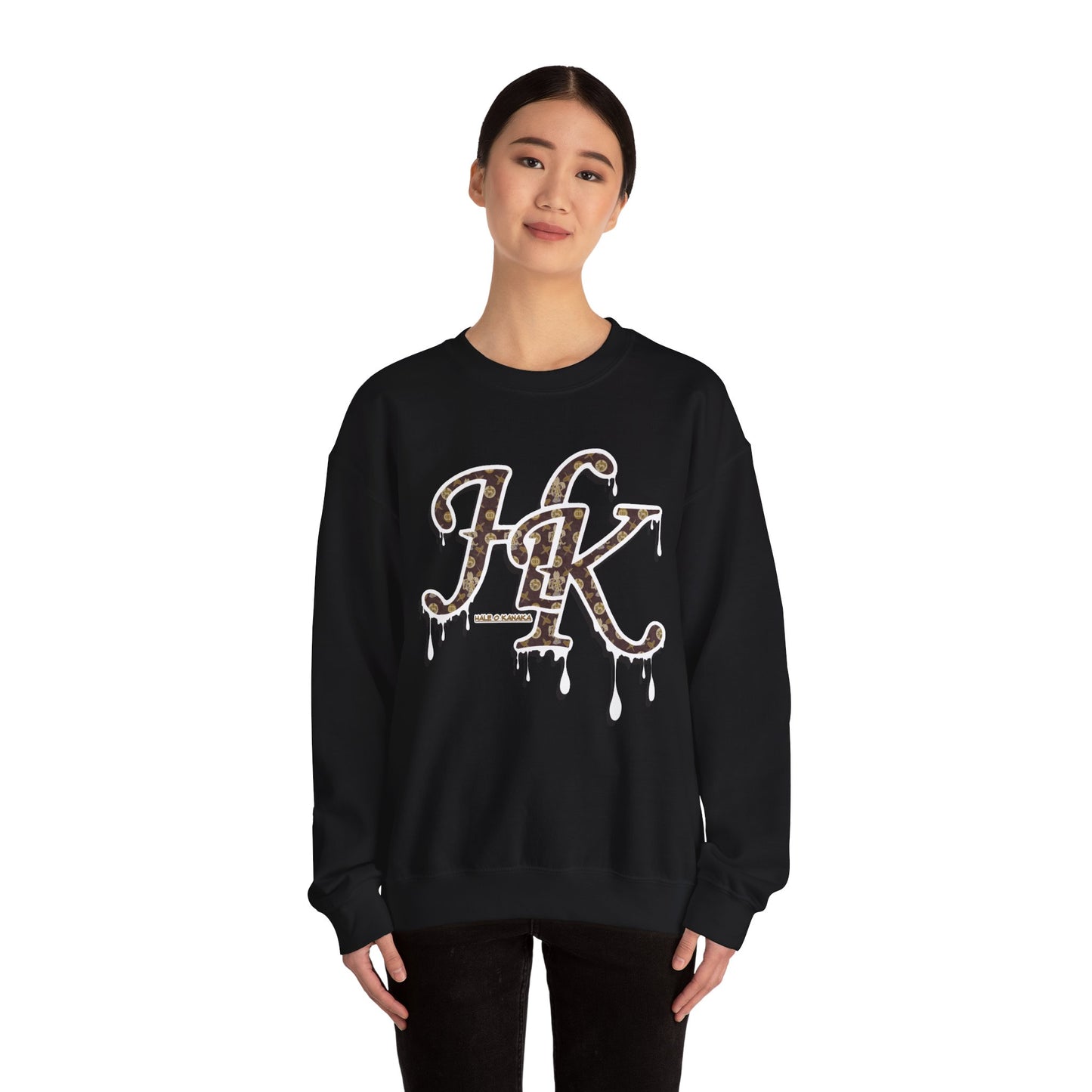 Hale O Kanaka - Da Drip White - MHK - Unisex Heavy Blend™ Crewneck Sweatshirt
