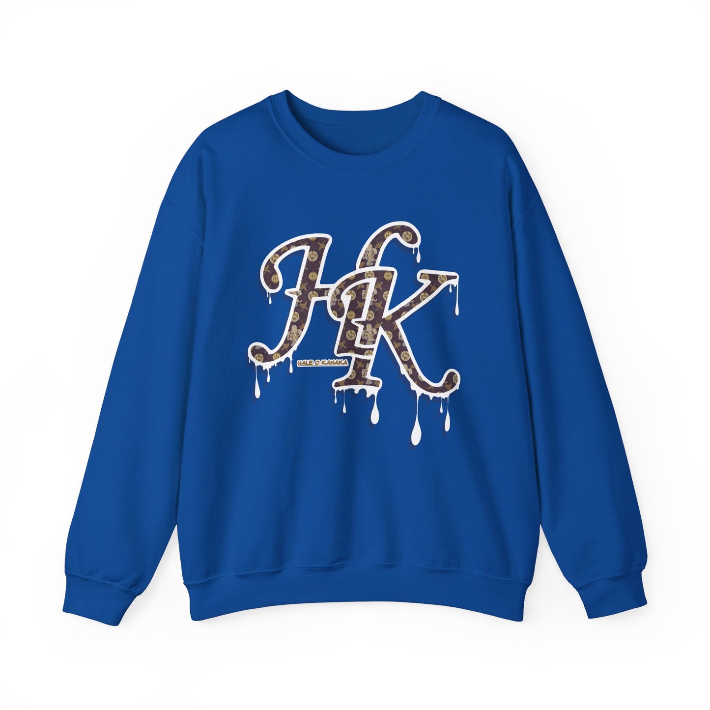 Hale O Kanaka - Da Drip White - MHK - Unisex Heavy Blend™ Crewneck Sweatshirt