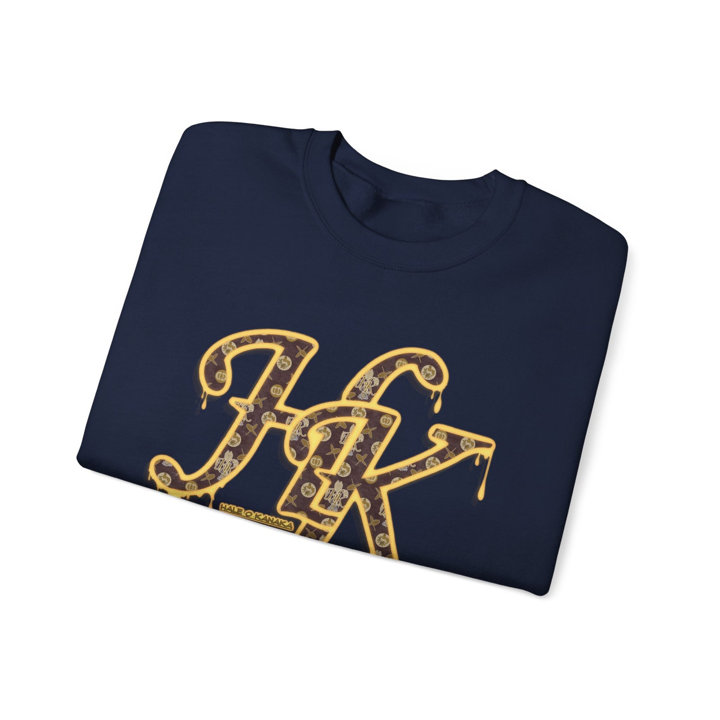 Hale O Kanaka - Da Drip Gold - MHK - Unisex Heavy Blend™ Crewneck Sweatshirt