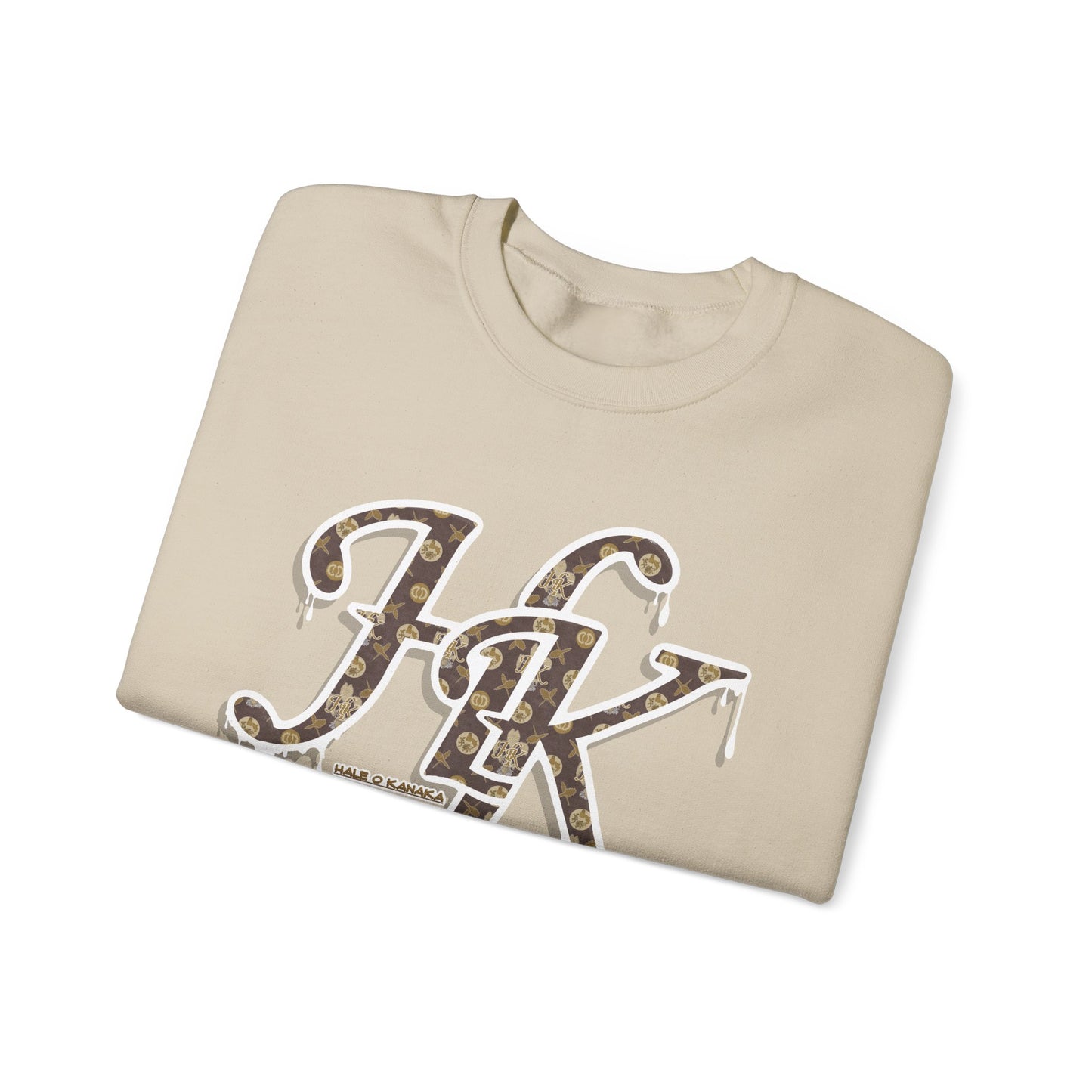 Hale O Kanaka - Da Drip White - MHK - Unisex Heavy Blend™ Crewneck Sweatshirt