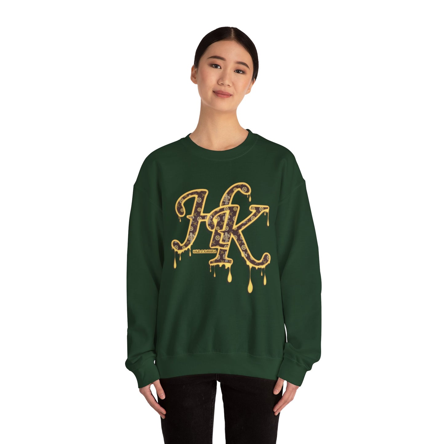 Hale O Kanaka - Da Drip Gold - MHK - Unisex Heavy Blend™ Crewneck Sweatshirt