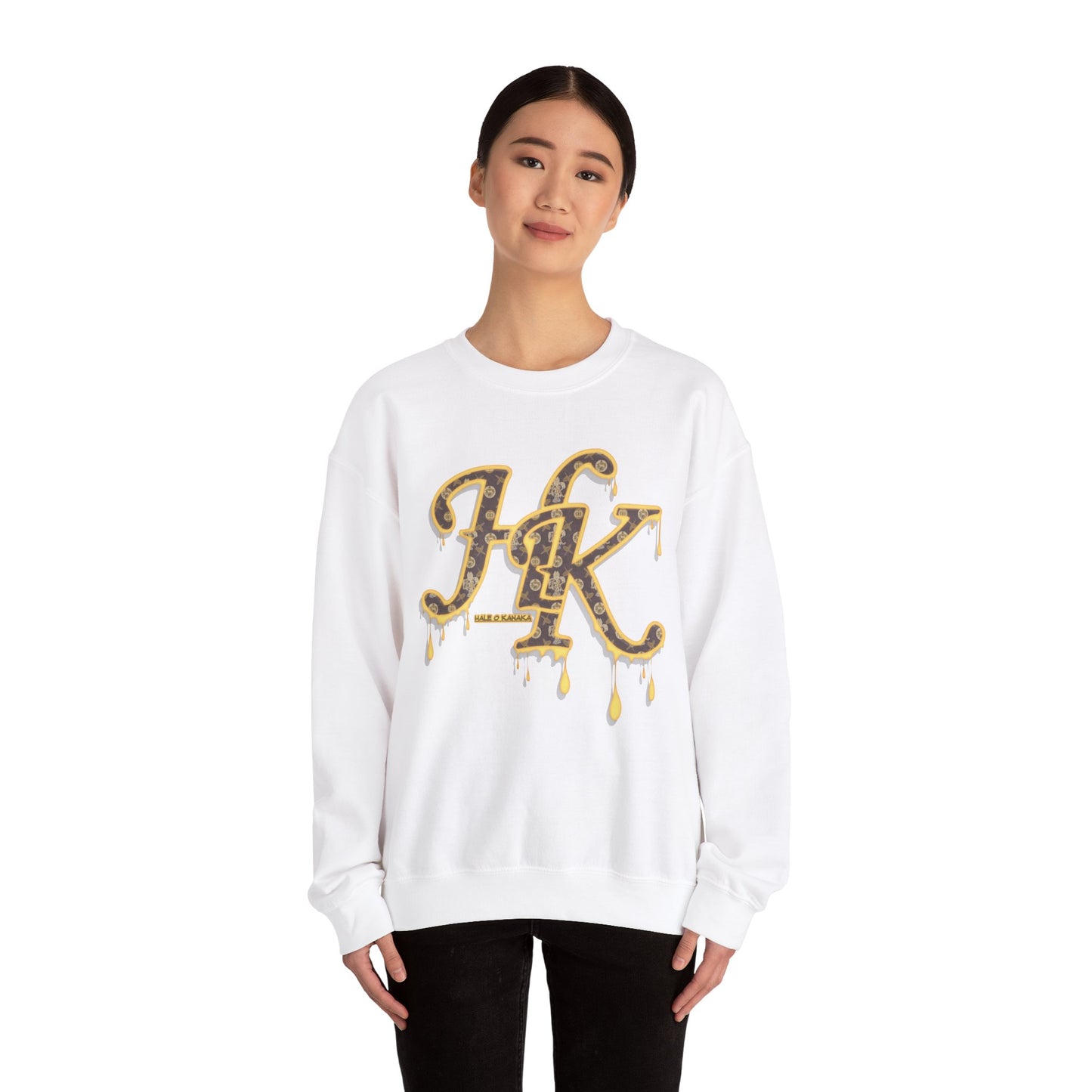 Hale O Kanaka - Da Drip Gold - MHK - Unisex Heavy Blend™ Crewneck Sweatshirt